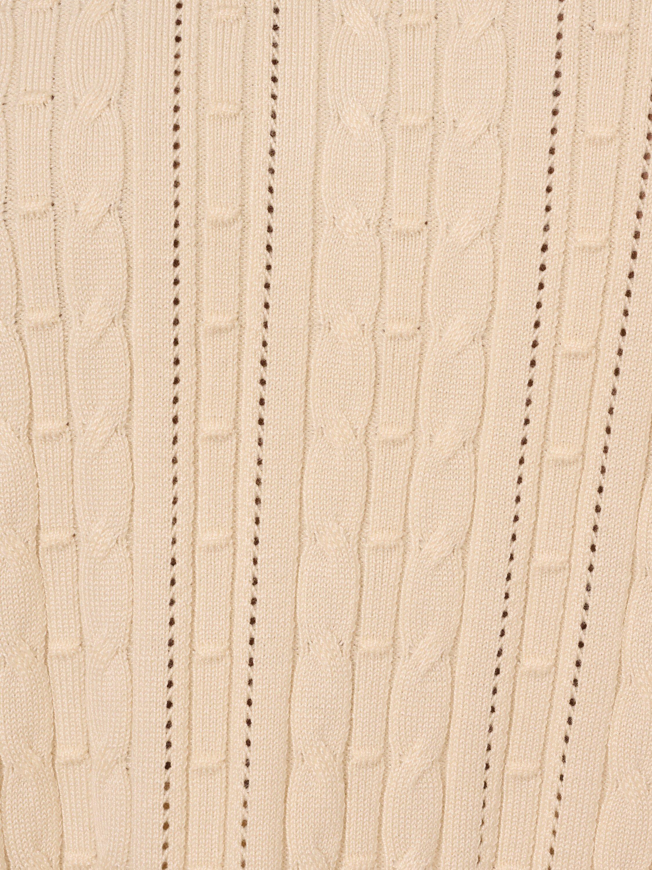 Product image 7 of 7, which shows Adrianna Papell V-Neck Pointelle Jumper, Cream, XS