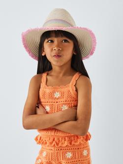 John Lewis Kids' Rainbow Straw Hat, Natural, Natural