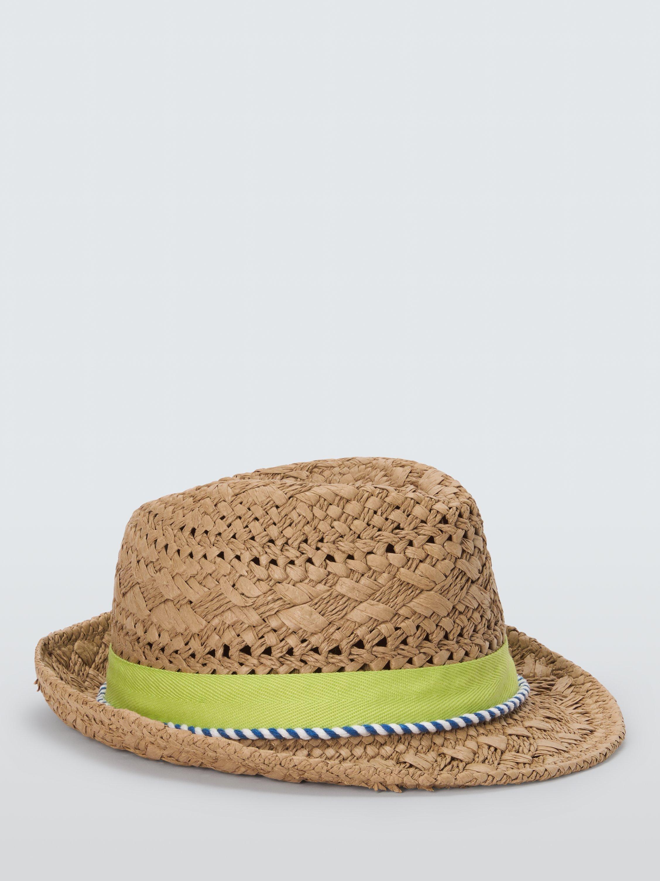 Product image 2 of 4, which shows John Lewis Kids' Straw Trilby Hat, Natural, 3-5 years