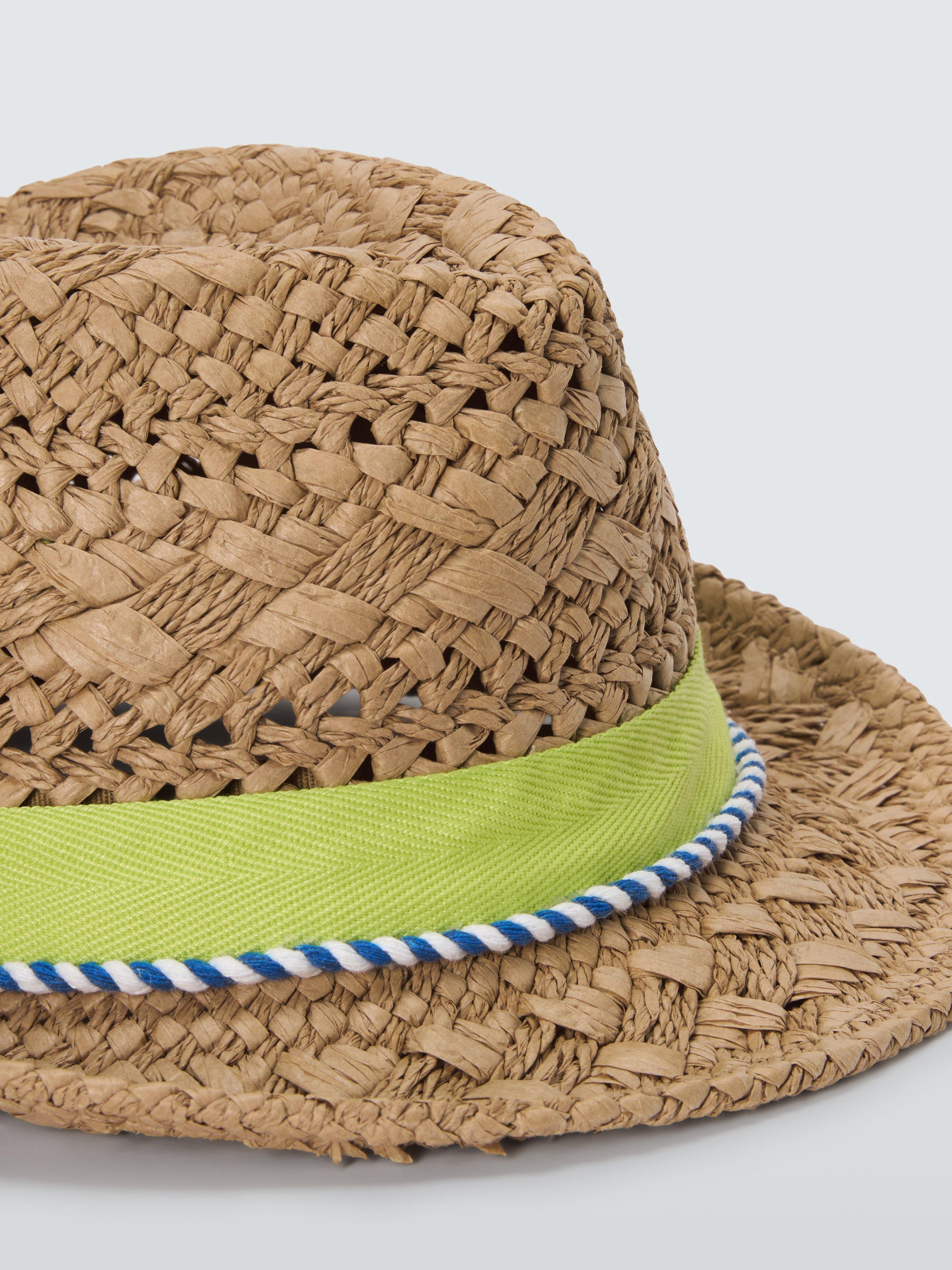 Product image 4 of 4, which shows John Lewis Kids' Straw Trilby Hat, Natural, 3-5 years