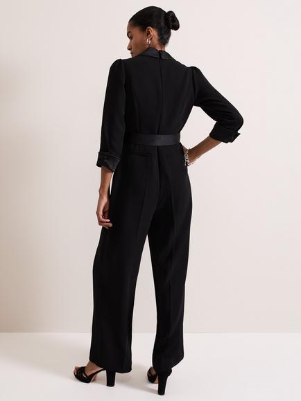 Phase Eight Petite Kylie Tuxedo Jumpsuit, Black - view 2, Black