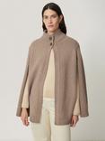 Jigsaw Deconstructed Knitted Wool Rich Cape, Taupe