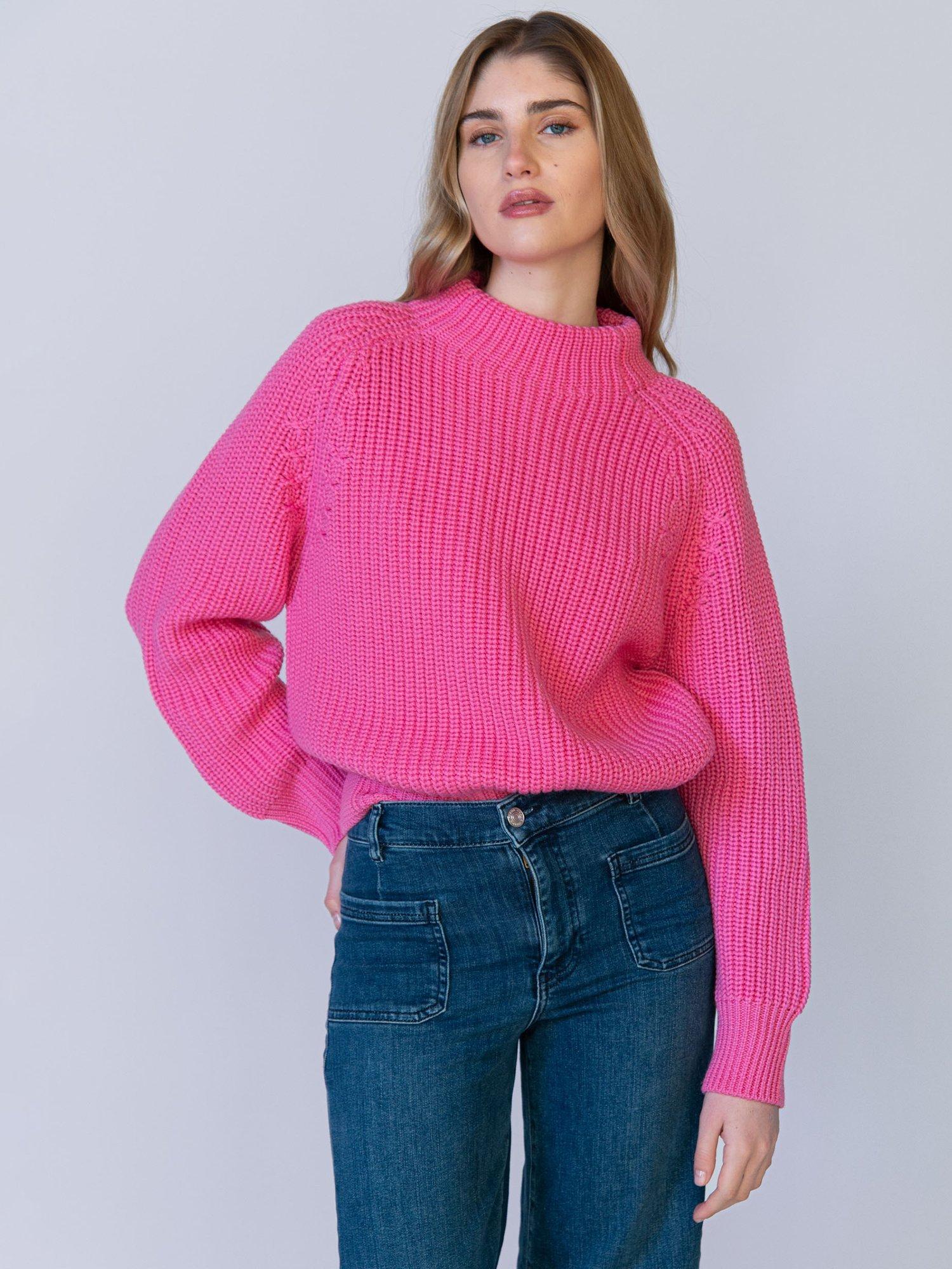 Product image 1 of 5, which shows Cape Cove Aurielia Pure Merino Wool Jumper, Pink, XL