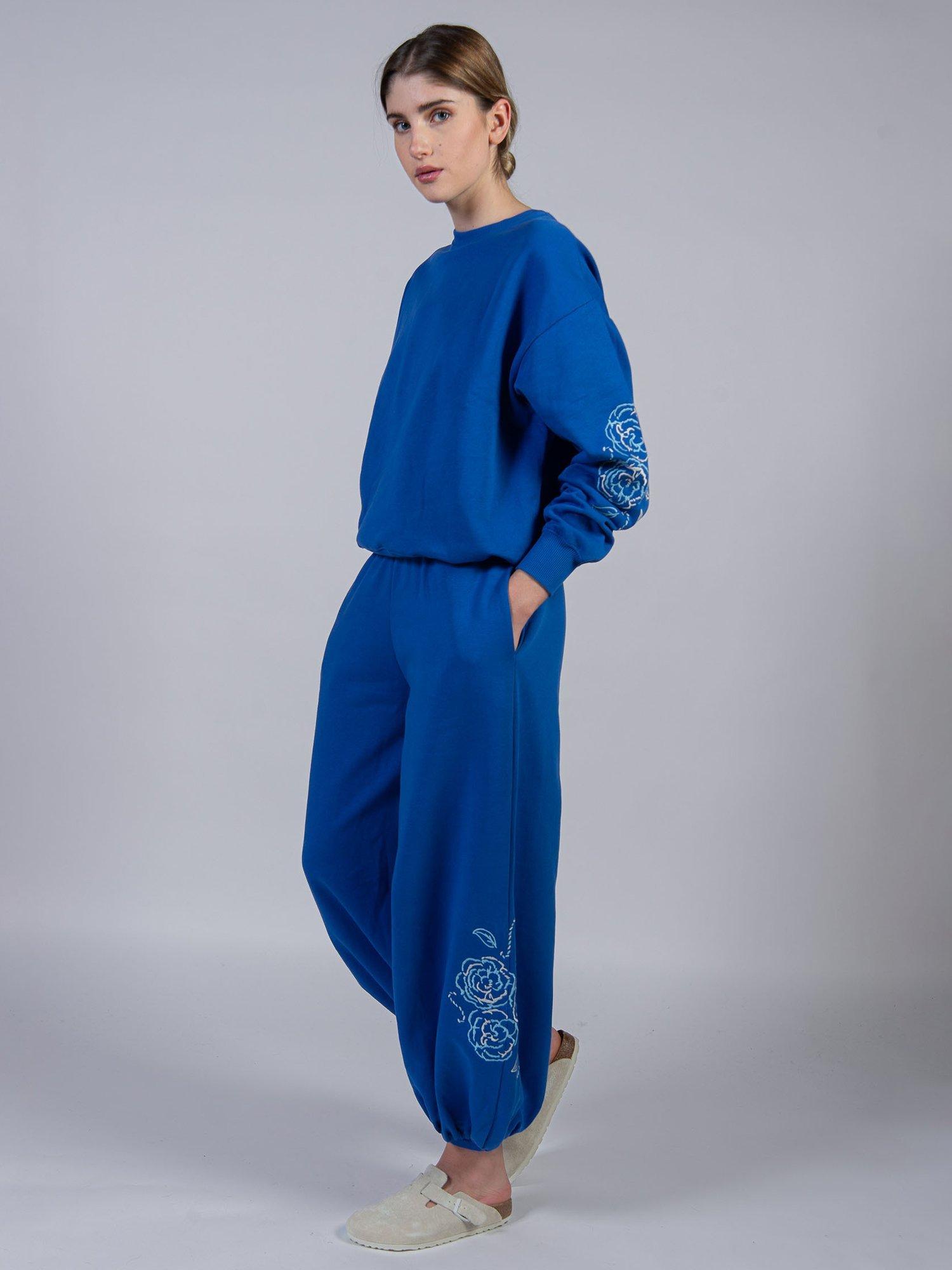 Cape Cove Sia Embroidered Hareem Trousers, Blue