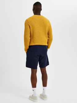 Selected Brody Cotton Linen Blend Shorts - view 2, Dark Sapphire