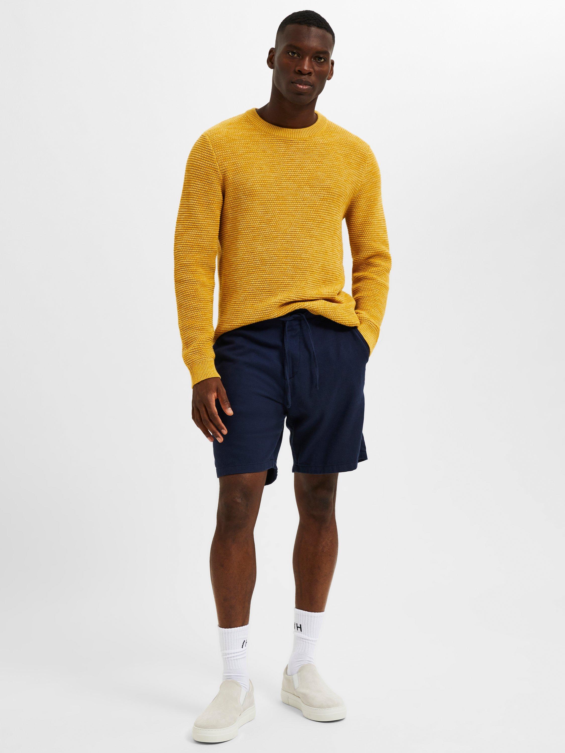 Product image 5 of 6, which shows Selected Brody Cotton Linen Blend Shorts, Dark Sapphire, S