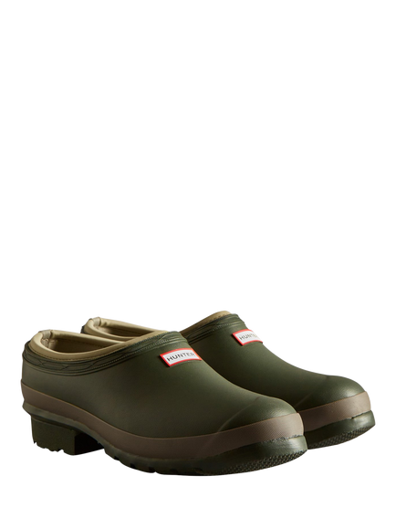 Hunter Gardener Clogs, Dark Olive/Clay - view 2, Dark Olive/Clay