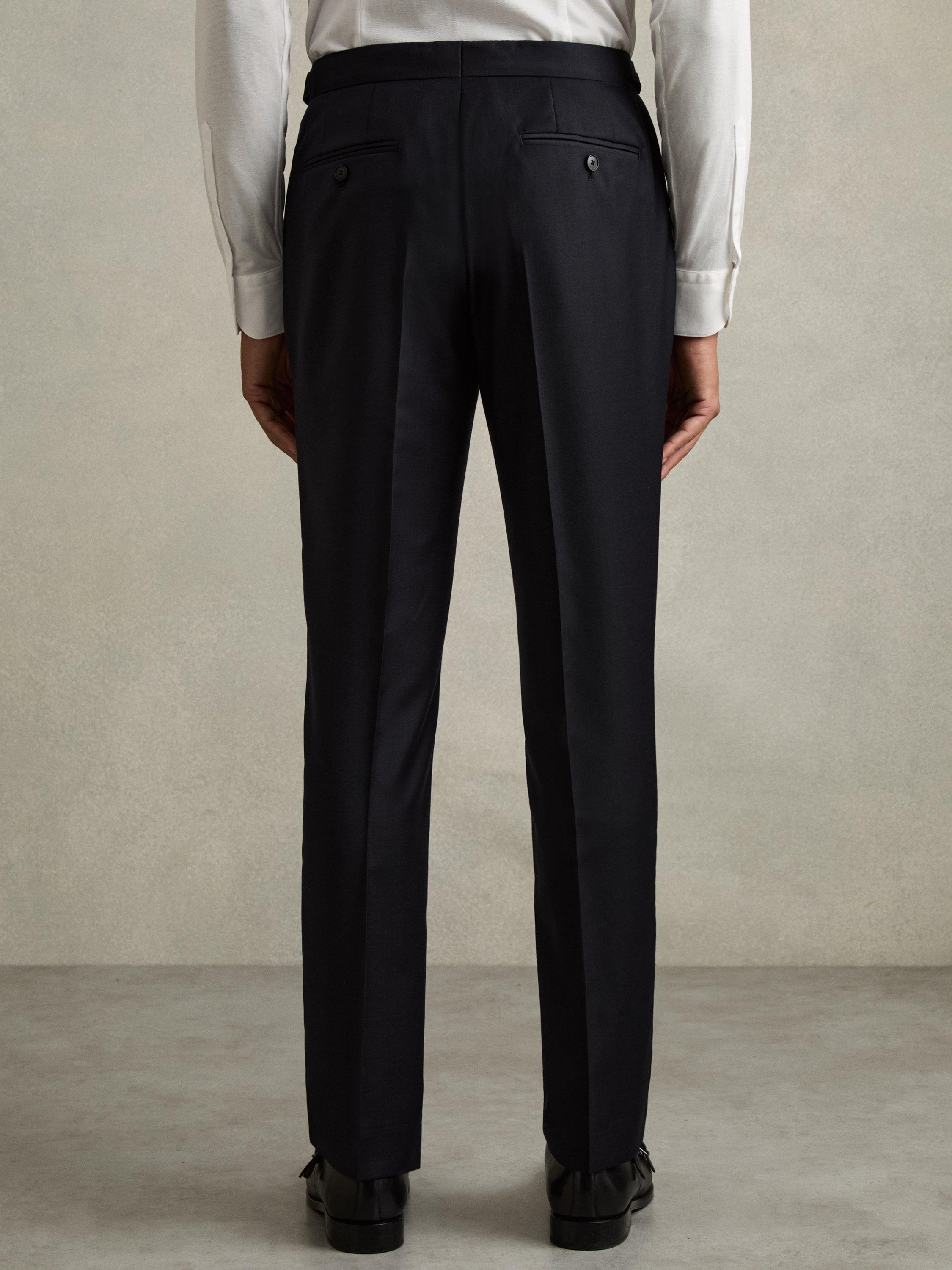 Product image 2 of 5, which shows Reiss Aspire Modern Slim-Fit Wool Suit Trousers, Navy, 28 R
