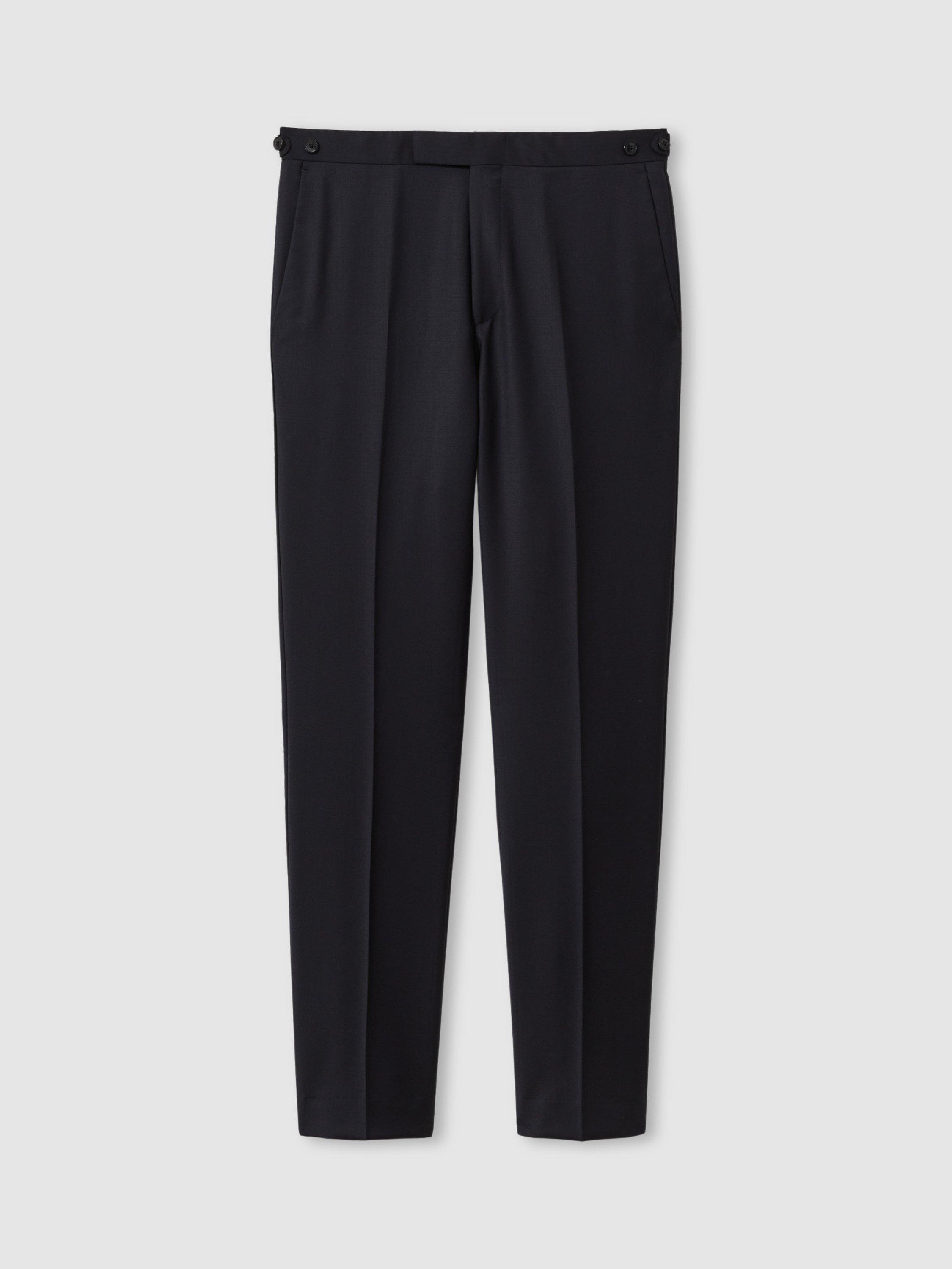 Product image 3 of 5, which shows Reiss Aspire Modern Slim-Fit Wool Suit Trousers, Navy, 28 R