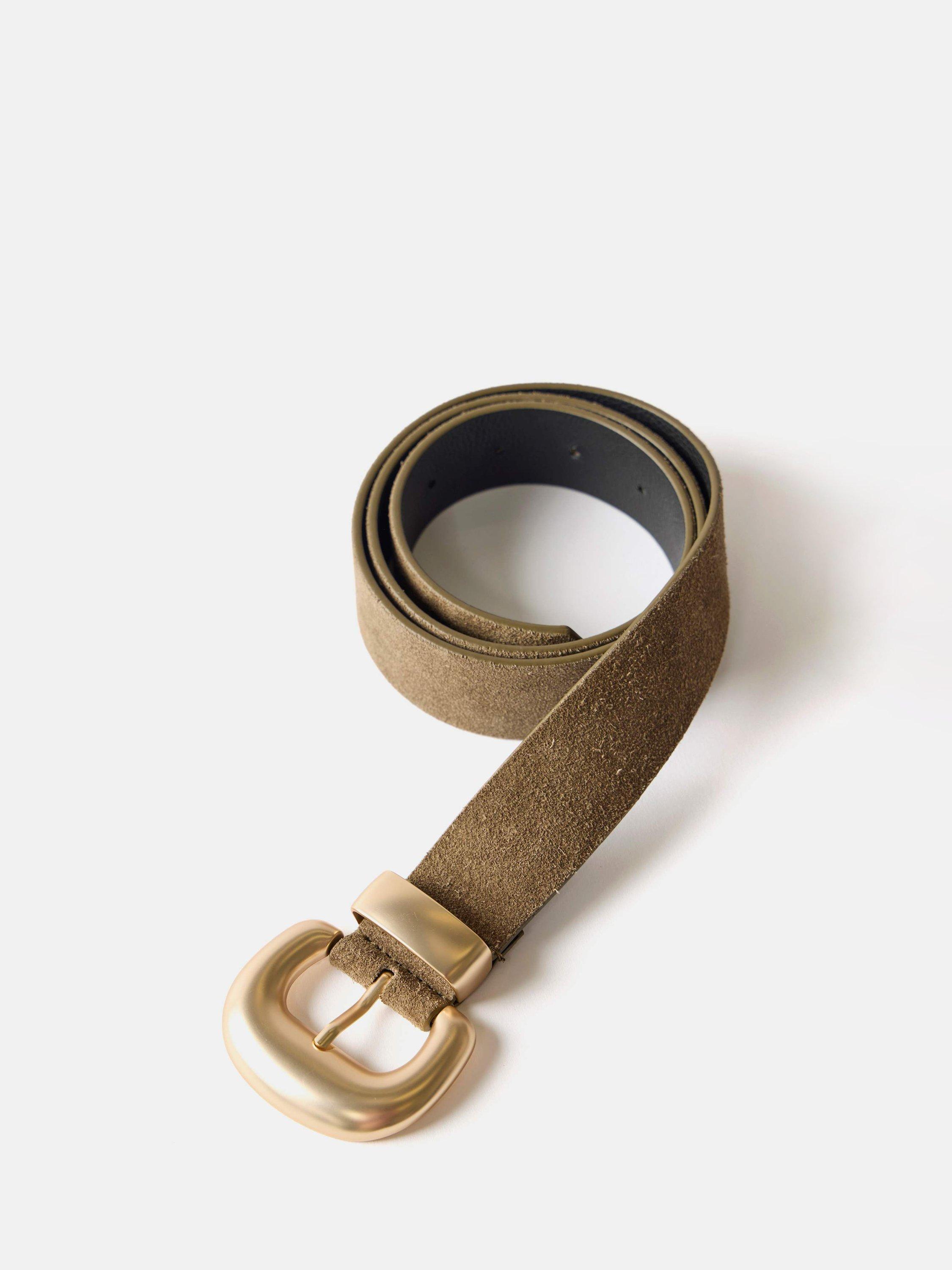 Product image 3 of 3, which shows Mint Velvet Suede Wide Belt, Green, S