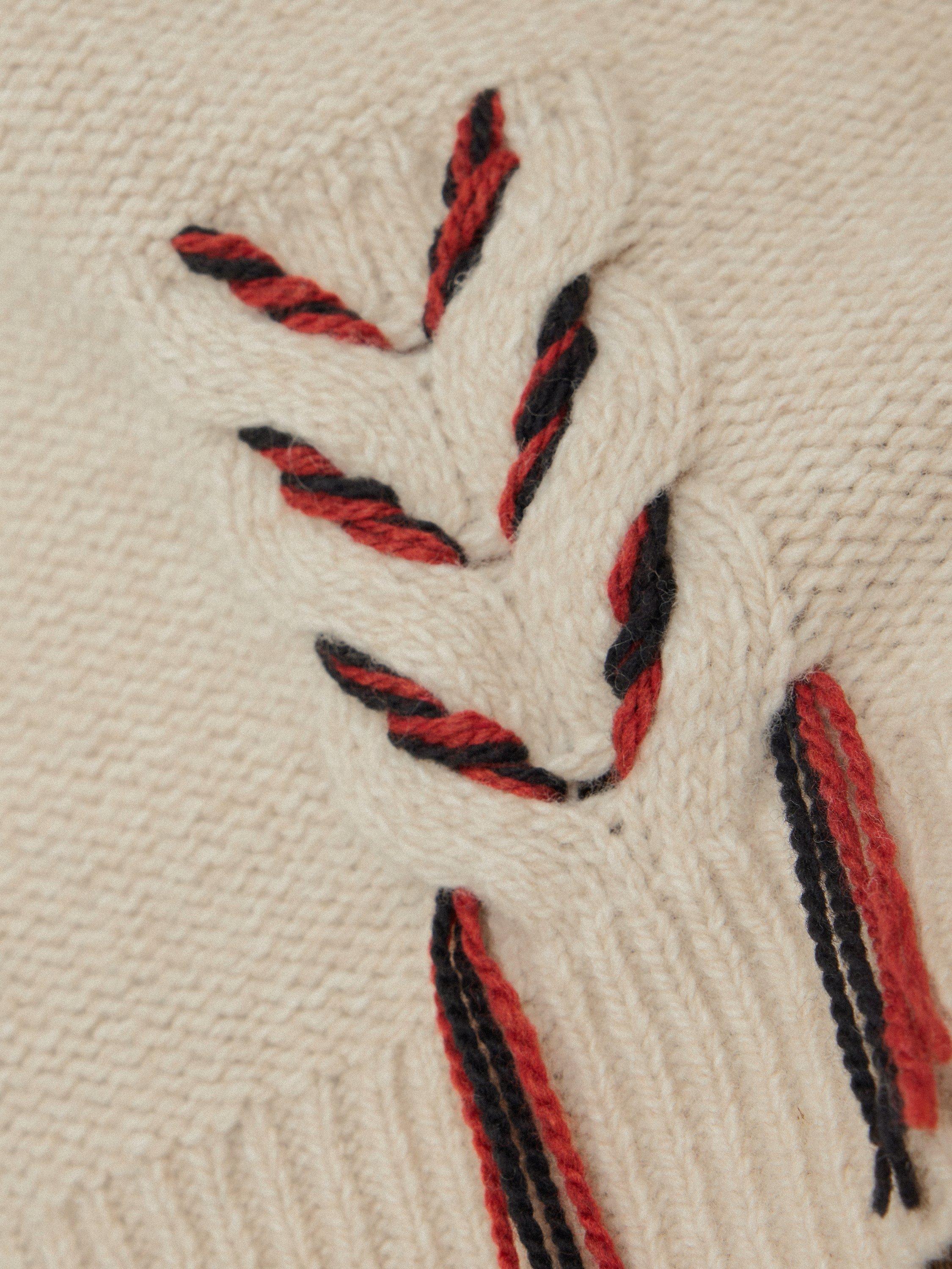 Product image 7 of 8, which shows Jigsaw Braided Cable Wool Rich Jumper, Cream/Multi, XL