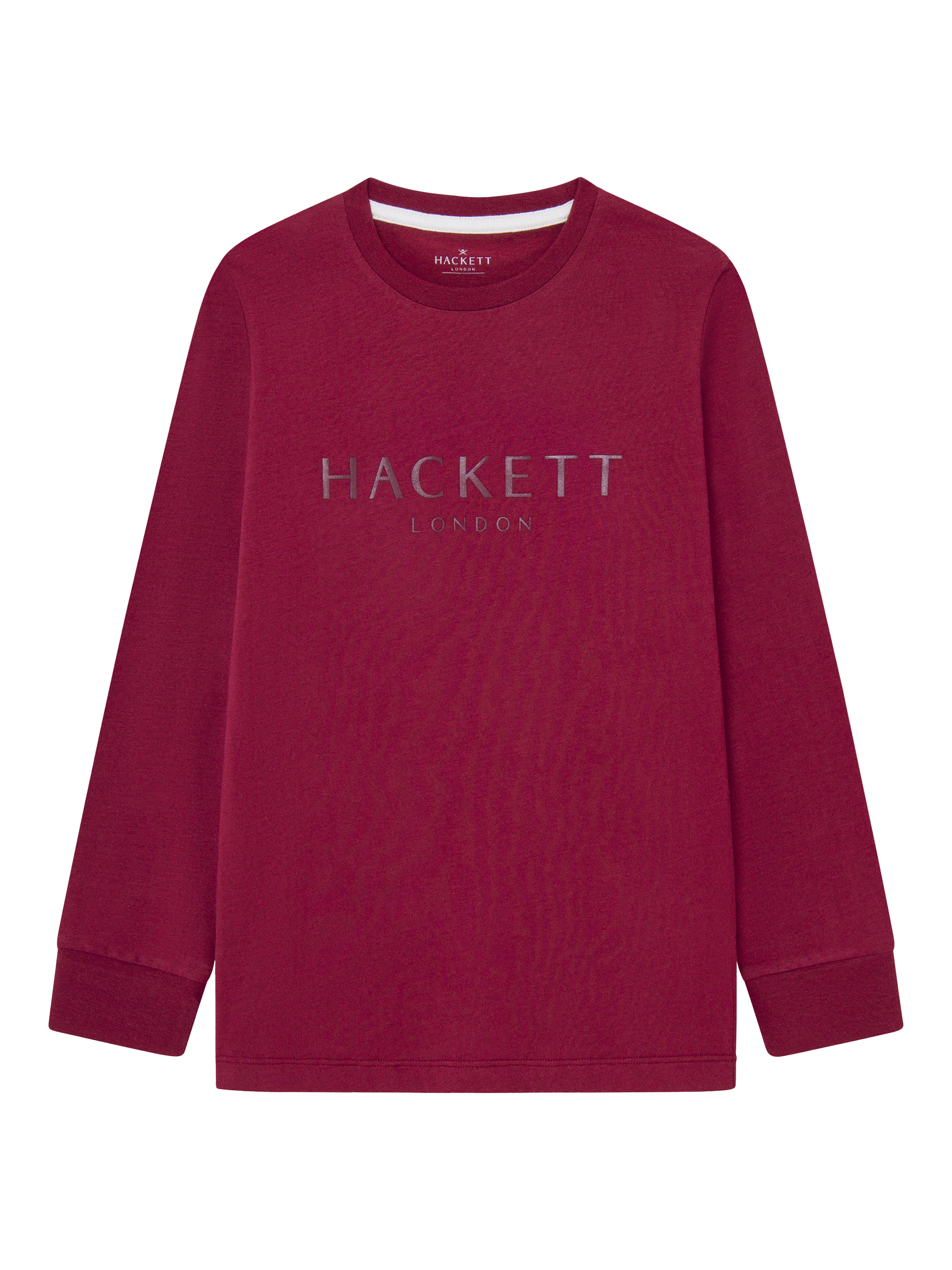Hackett London Kids' Logo Long Sleeve Cotton T-Shirt, Winter Red