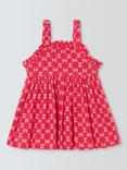 John Lewis Baby Crinkle Geometric Dress, Red