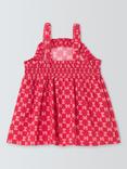 John Lewis Baby Crinkle Geometric Dress, Red