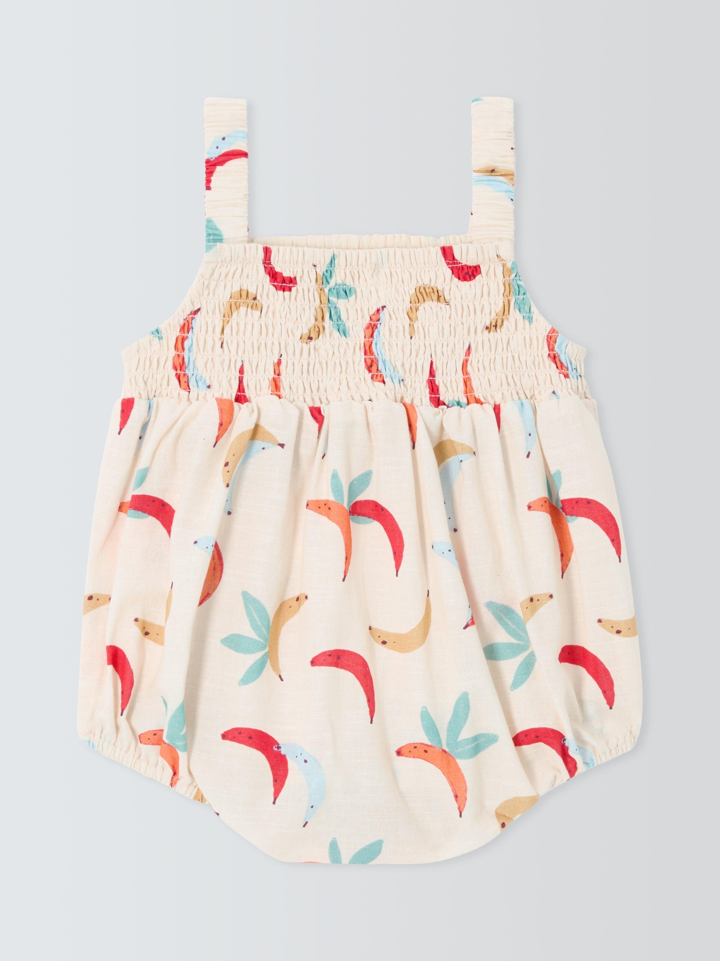 Product image 2 of 3, which shows John Lewis Baby Banana Romper, Multi, 0-3 months