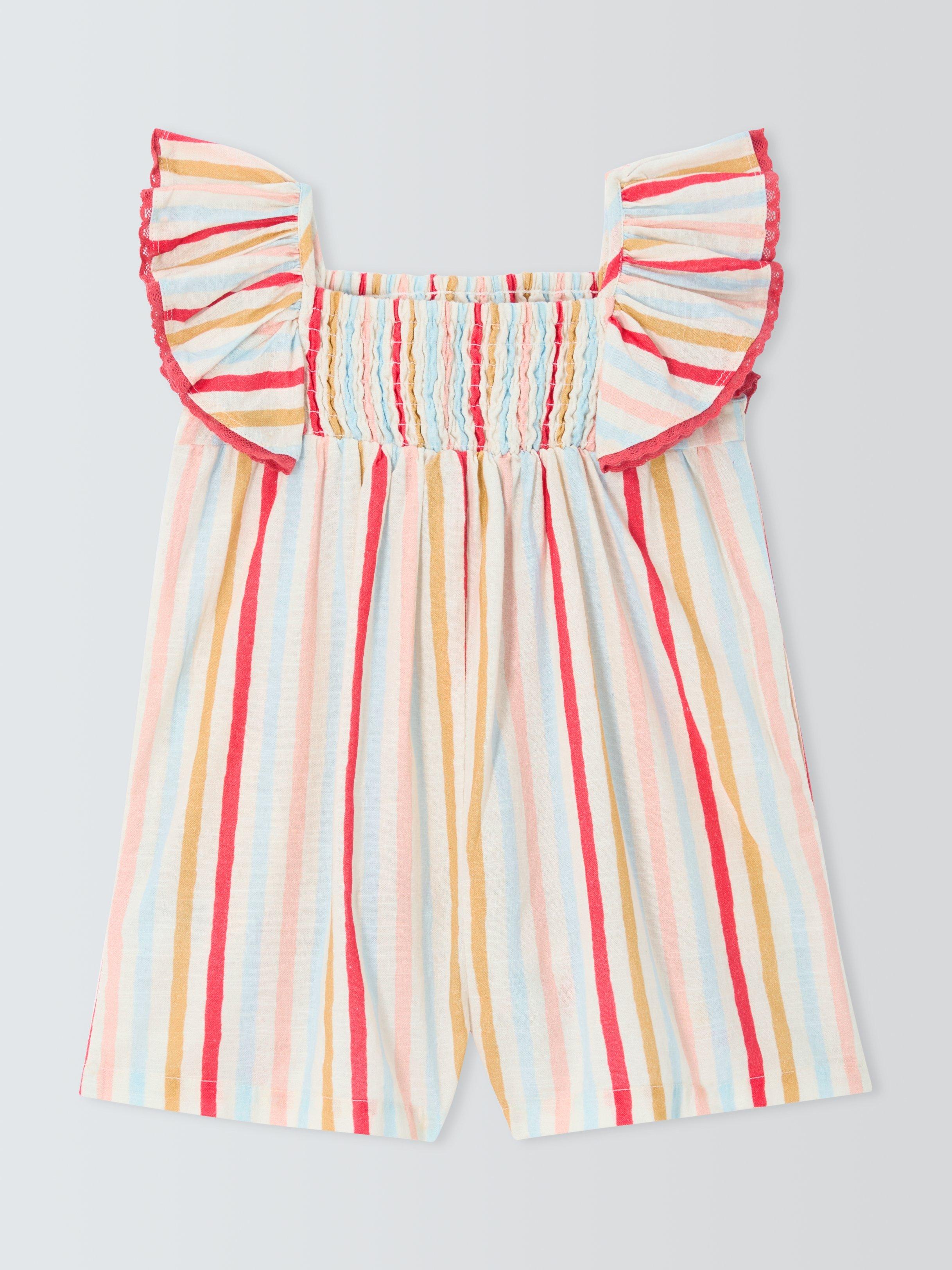 Product image 2 of 3, which shows John Lewis Baby Stripe Romper, Multi, 0-3 months