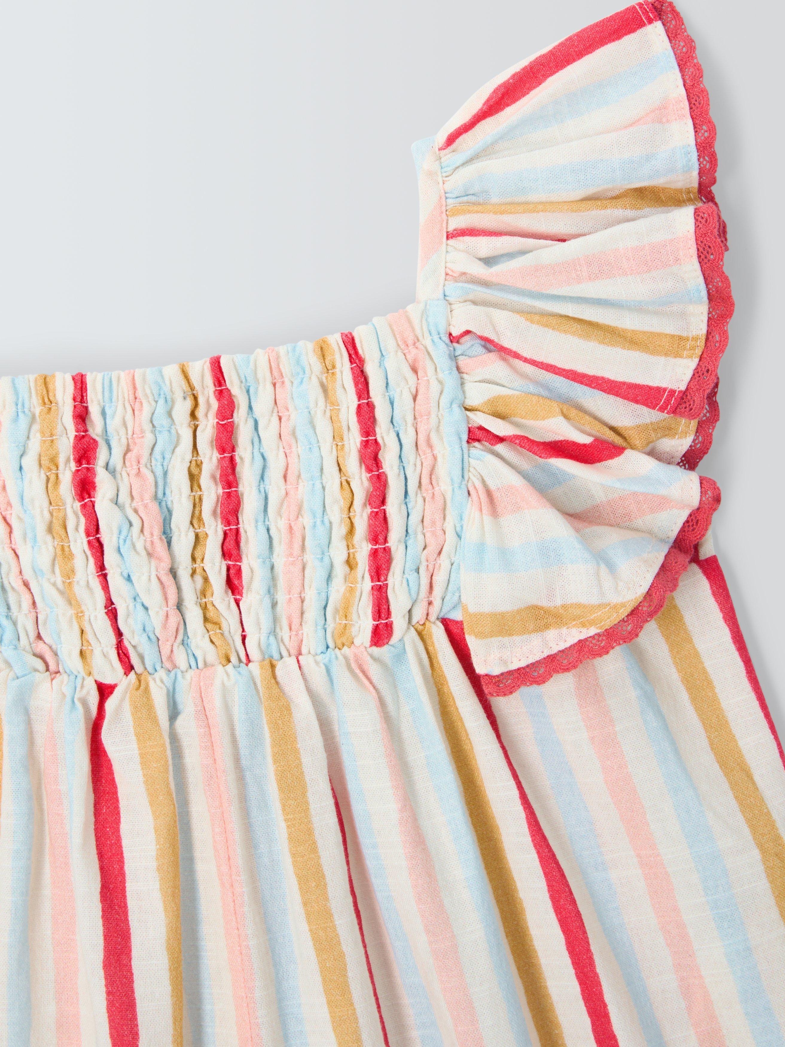 Product image 3 of 3, which shows John Lewis Baby Stripe Romper, Multi, 0-3 months