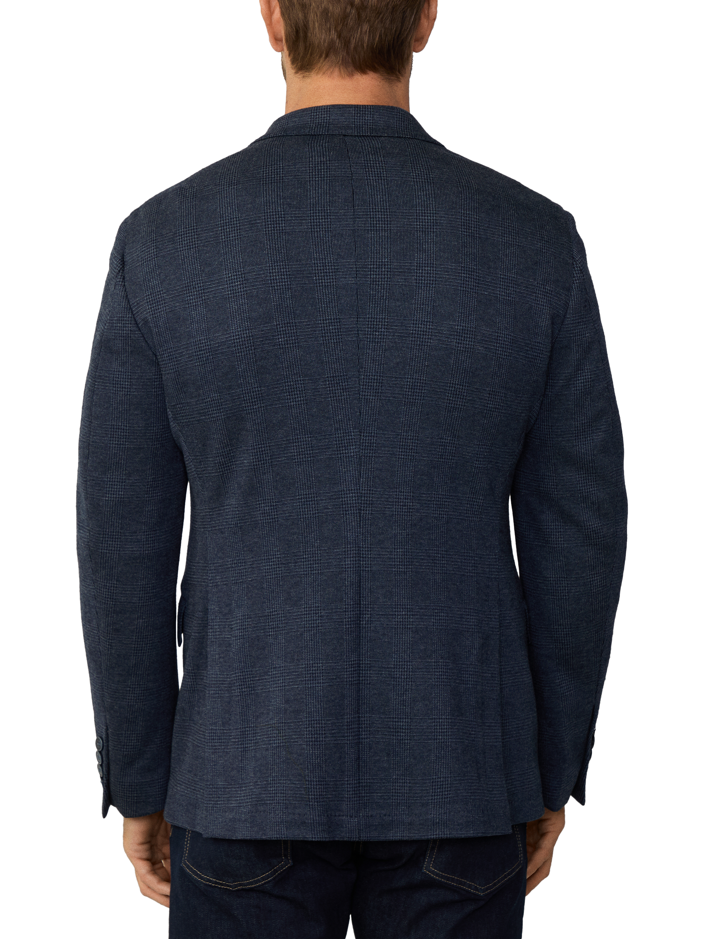 Product image 3 of 6, which shows Hackett London Check Blazer, Navy, Navy, 36