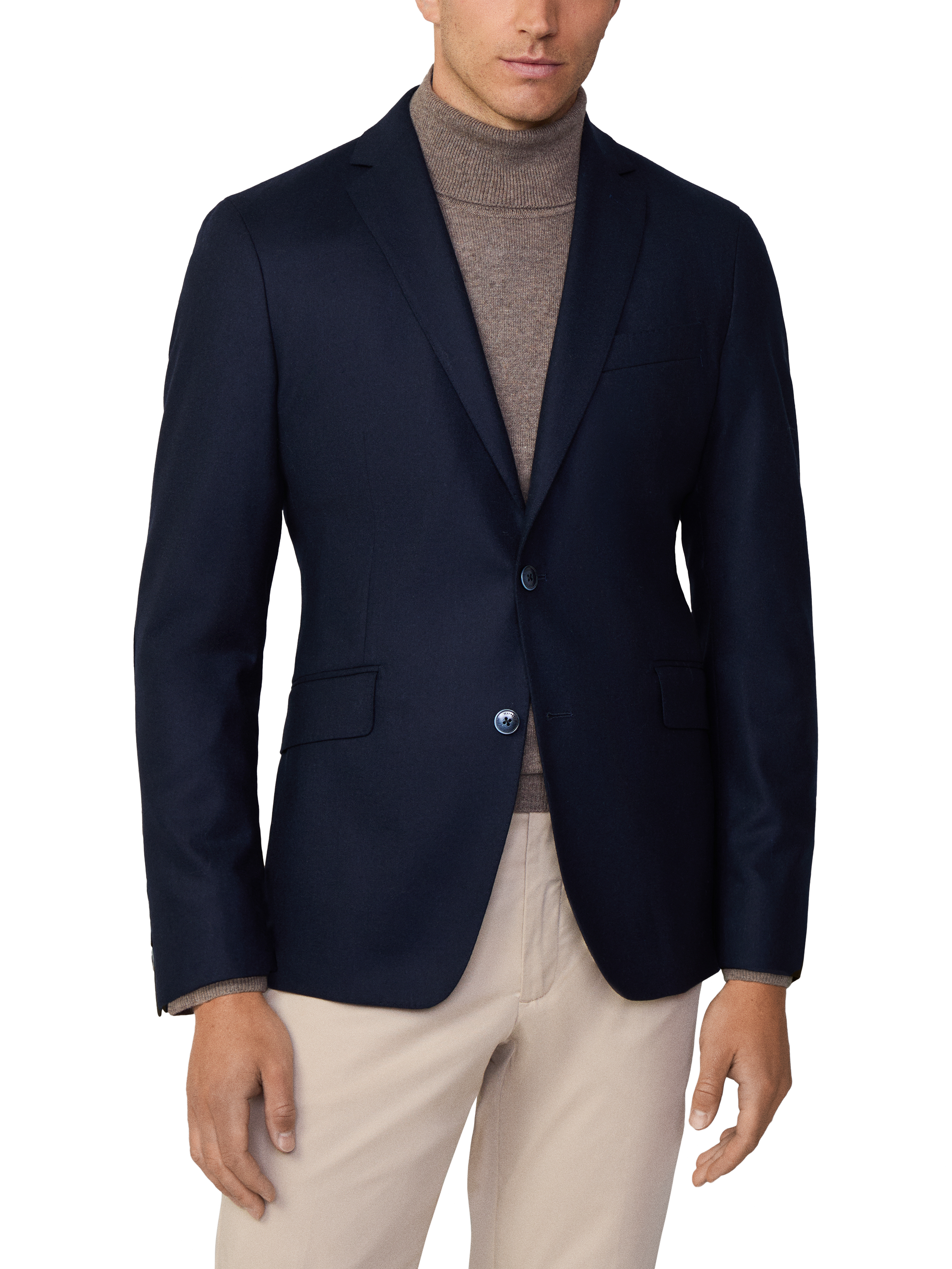 Product image 1 of 7, which shows Hackett London Wool Elbow Patch Blazer, Navy, 36