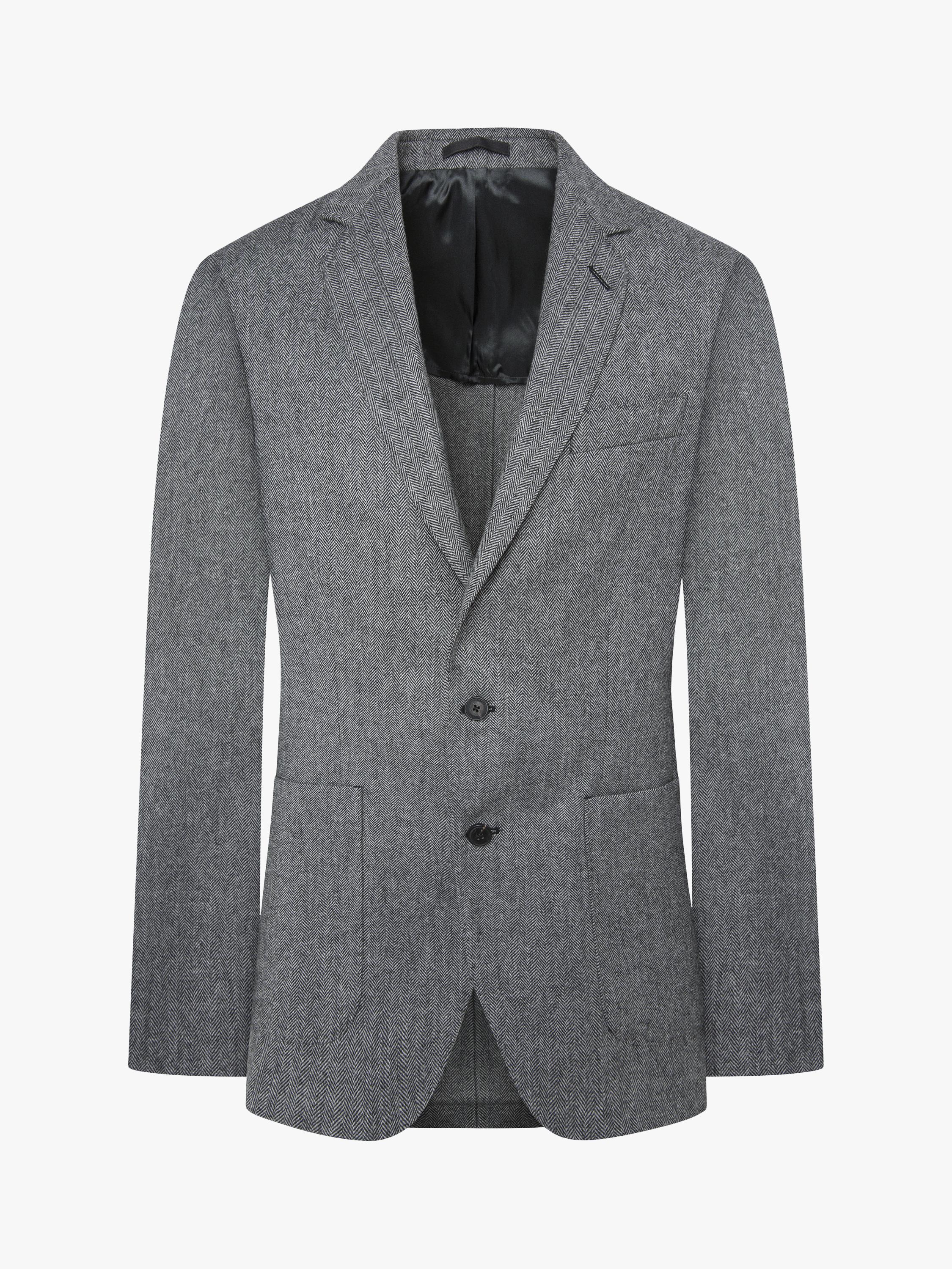 Hackett London Wool Blend Herringbone Blazer, Grey Hackett London Wool Blend Herringbone Blazer, Grey