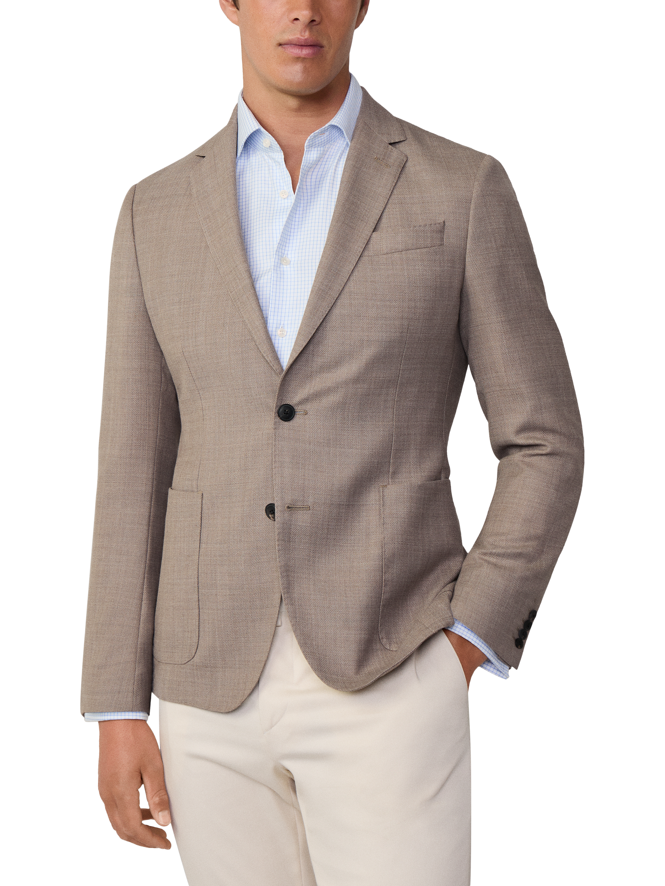 Hackett London Wool Blend Blazer, Taupe