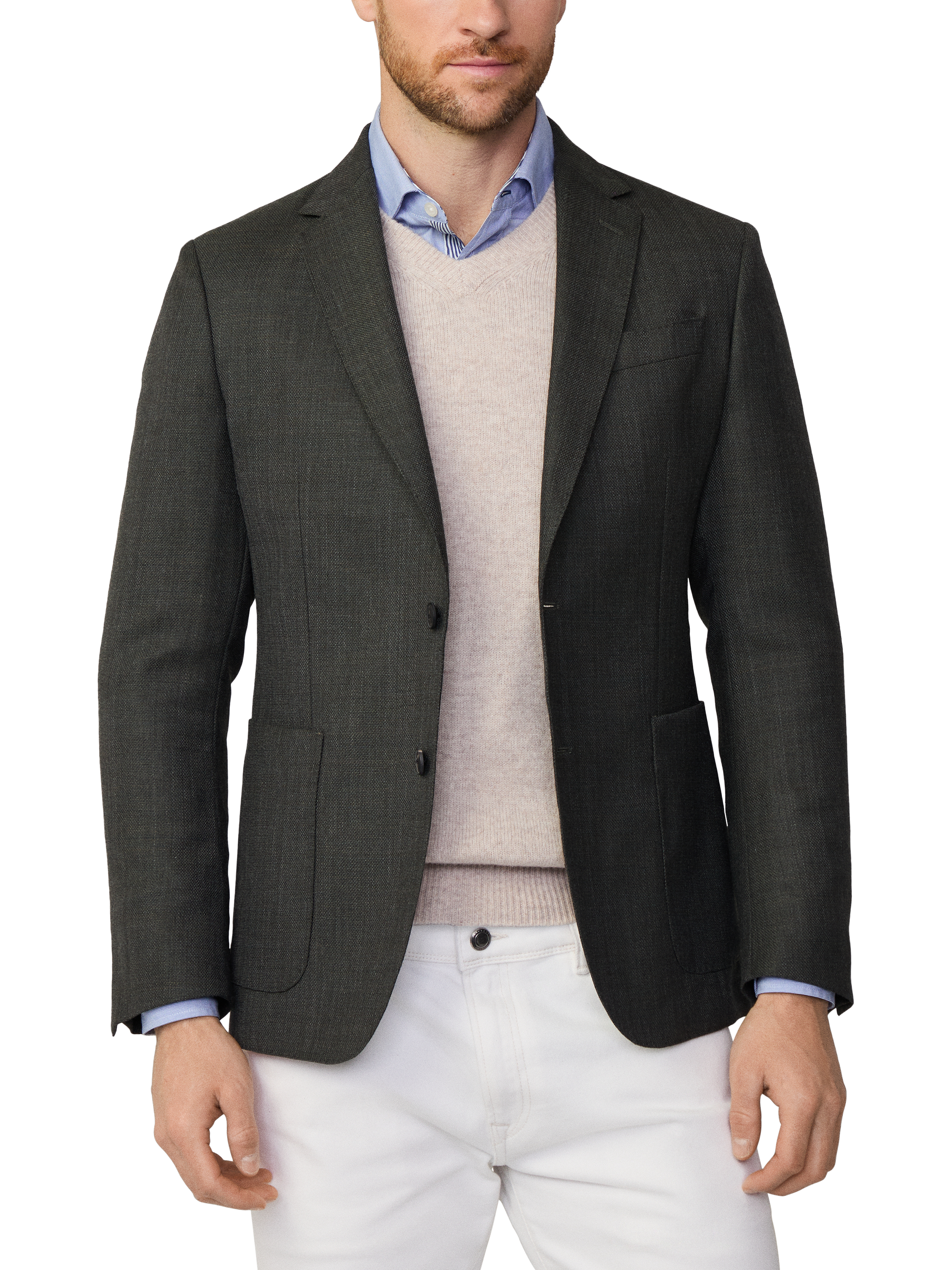 Hackett London Wool Blend Blazer, Dark Green