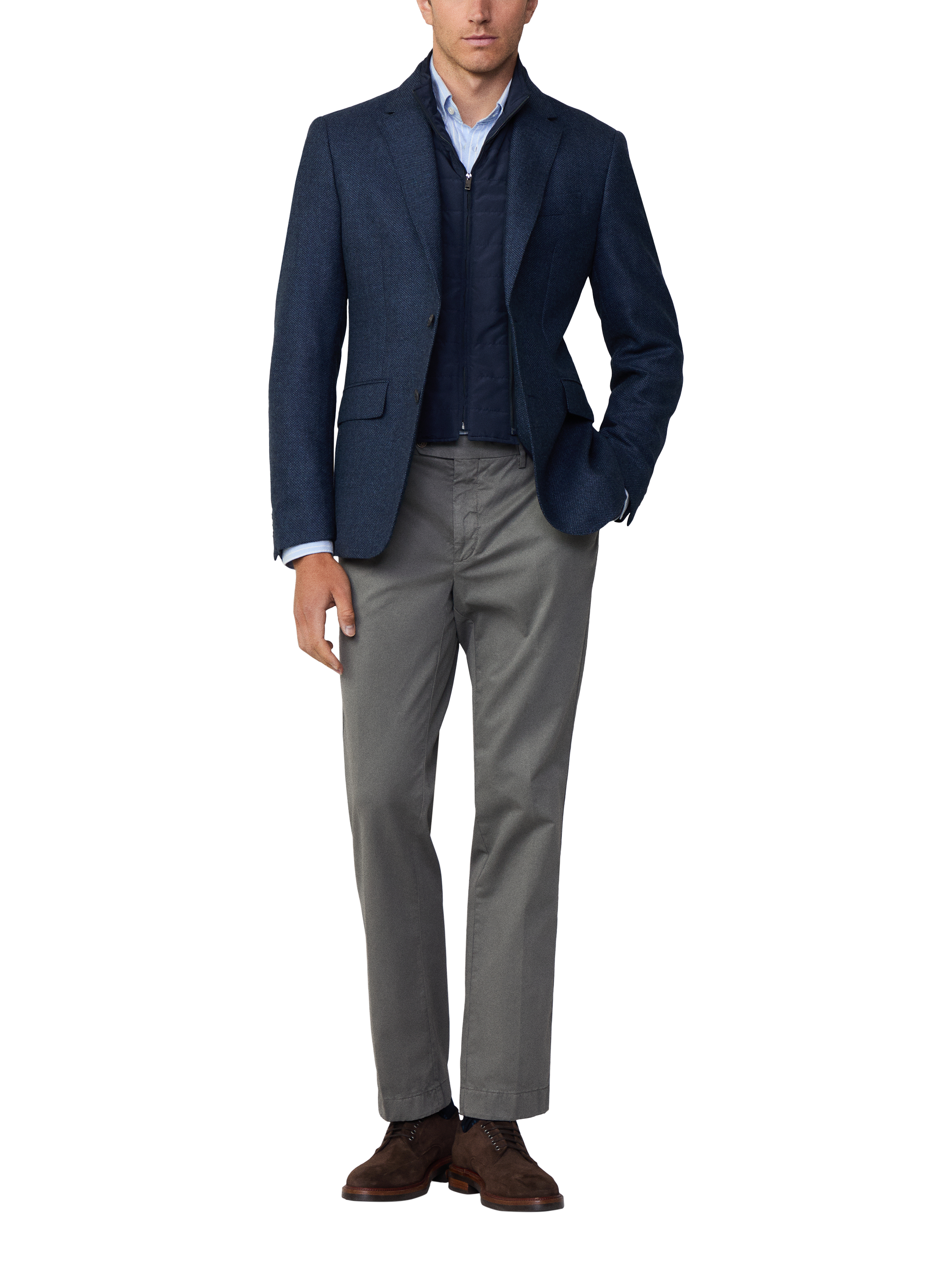 Hackett London Removable Padded Panel Wool Blazer