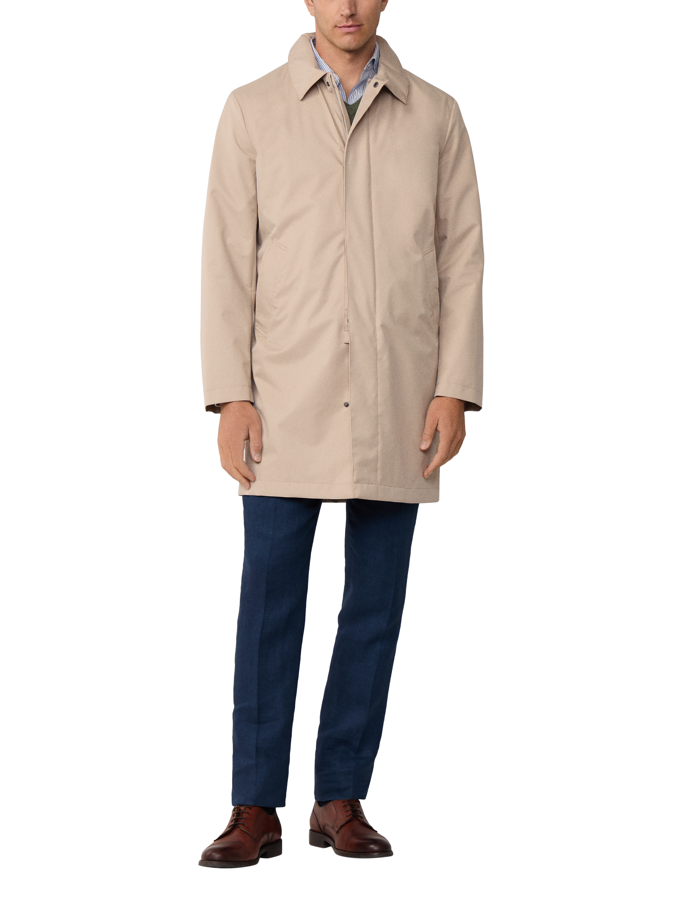 Product image 2 of 6, which shows Hackett London Water Resistant Fabric Jacket, Taupe Beige, XS