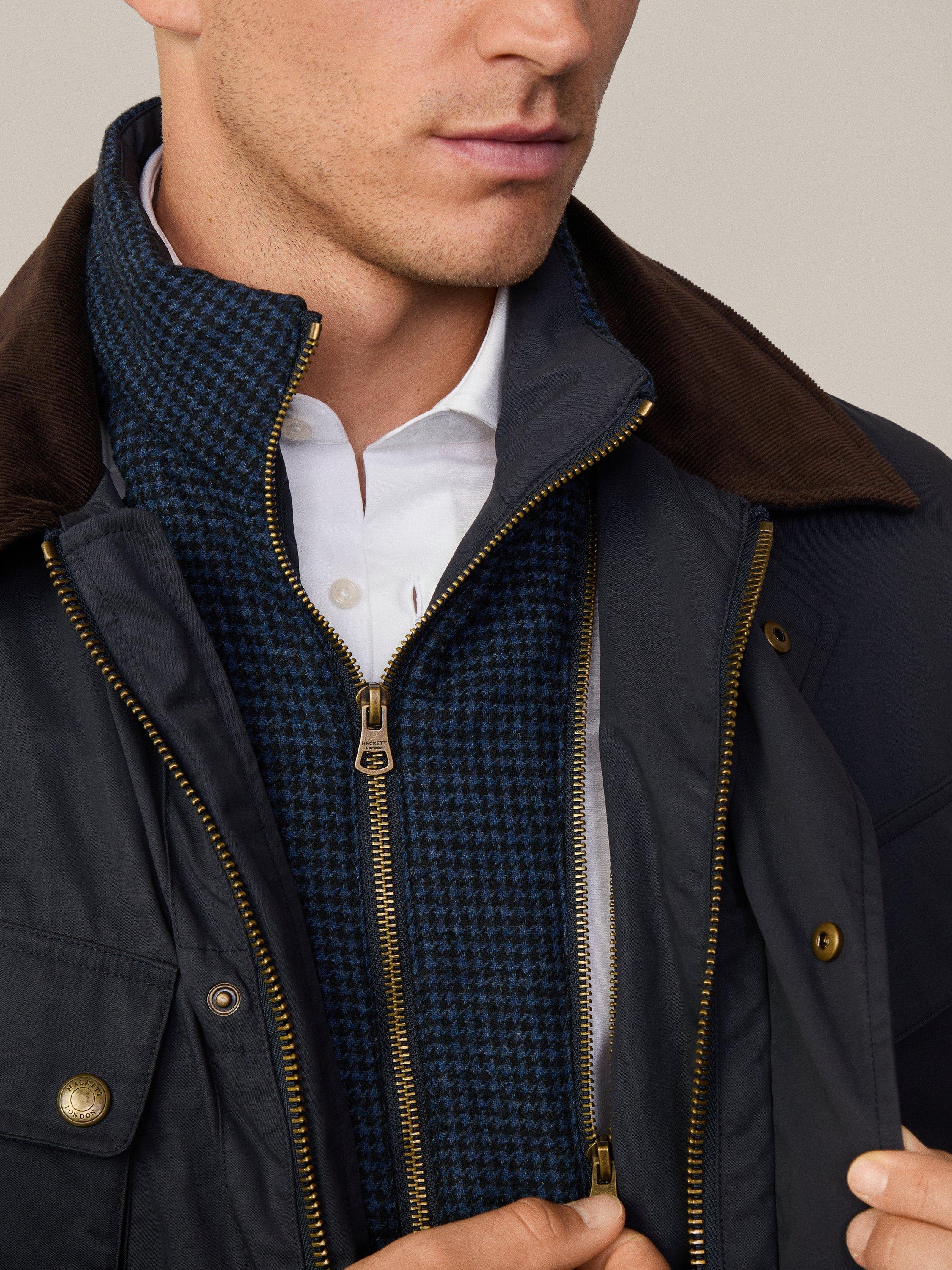 Product image 7 of 10, which shows Hackett London Waxed Cotton Cargo Jacket, Midnight Blue, L