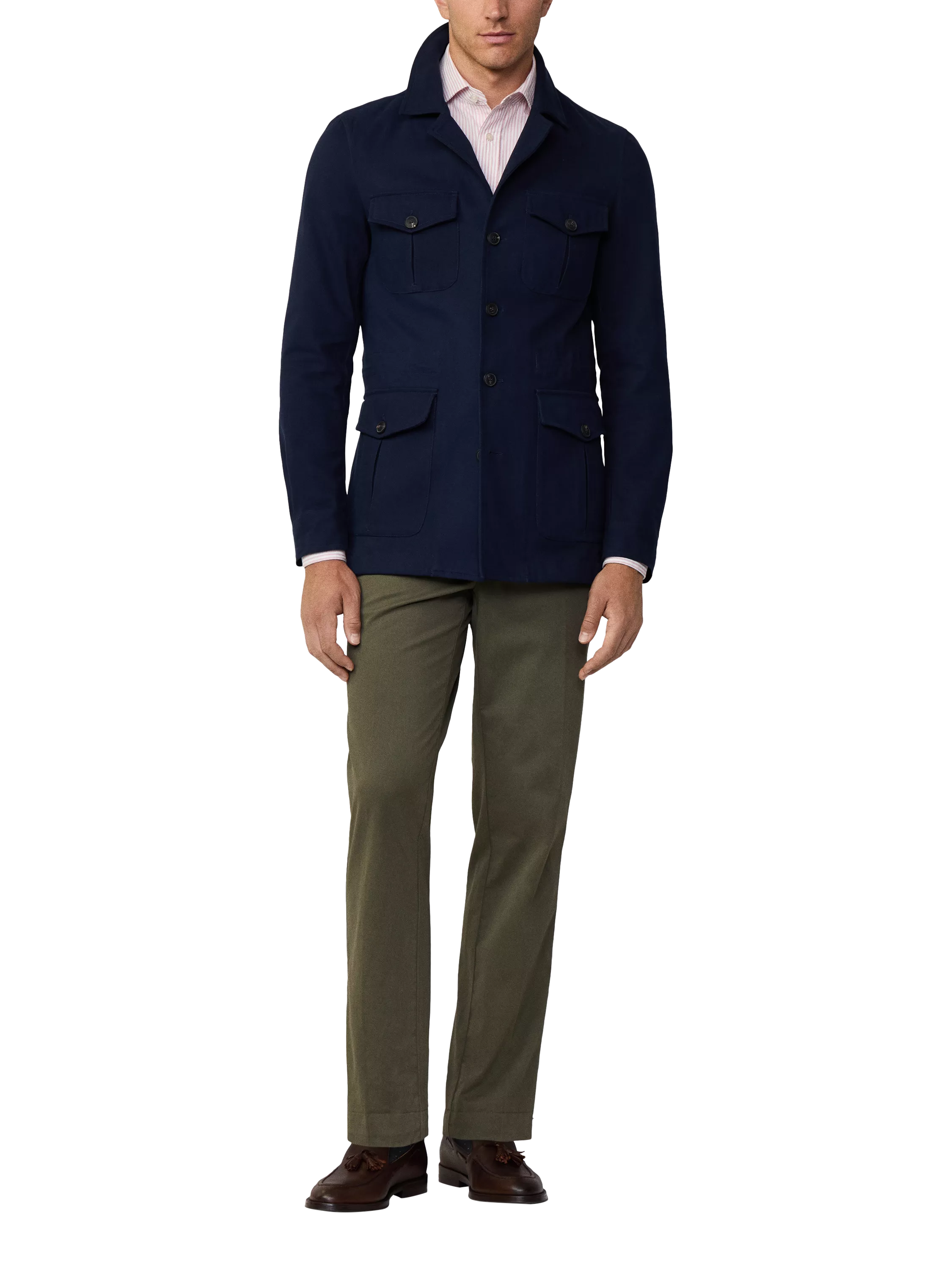 Hackett London Cotton Safari Jacket Navy