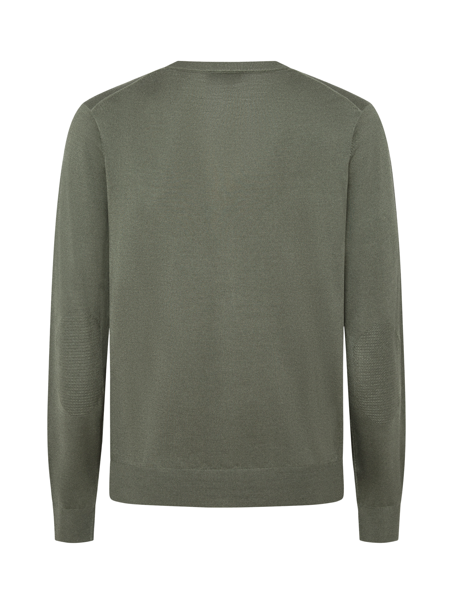 Product image 6 of 6, which shows Hackett London Merino Wool Silk V-Neck Jumper, Myrtle Green, S