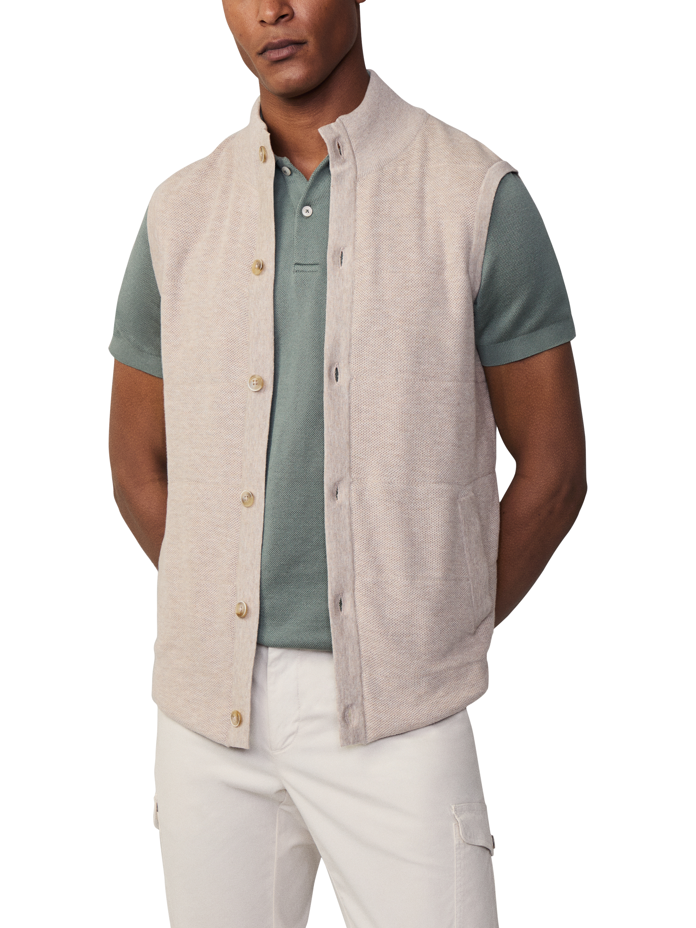 Hackett London Cotton Button-Up Gilet