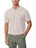 Hackett London Cotton Linen Blend Polo Shirt, Ecru White