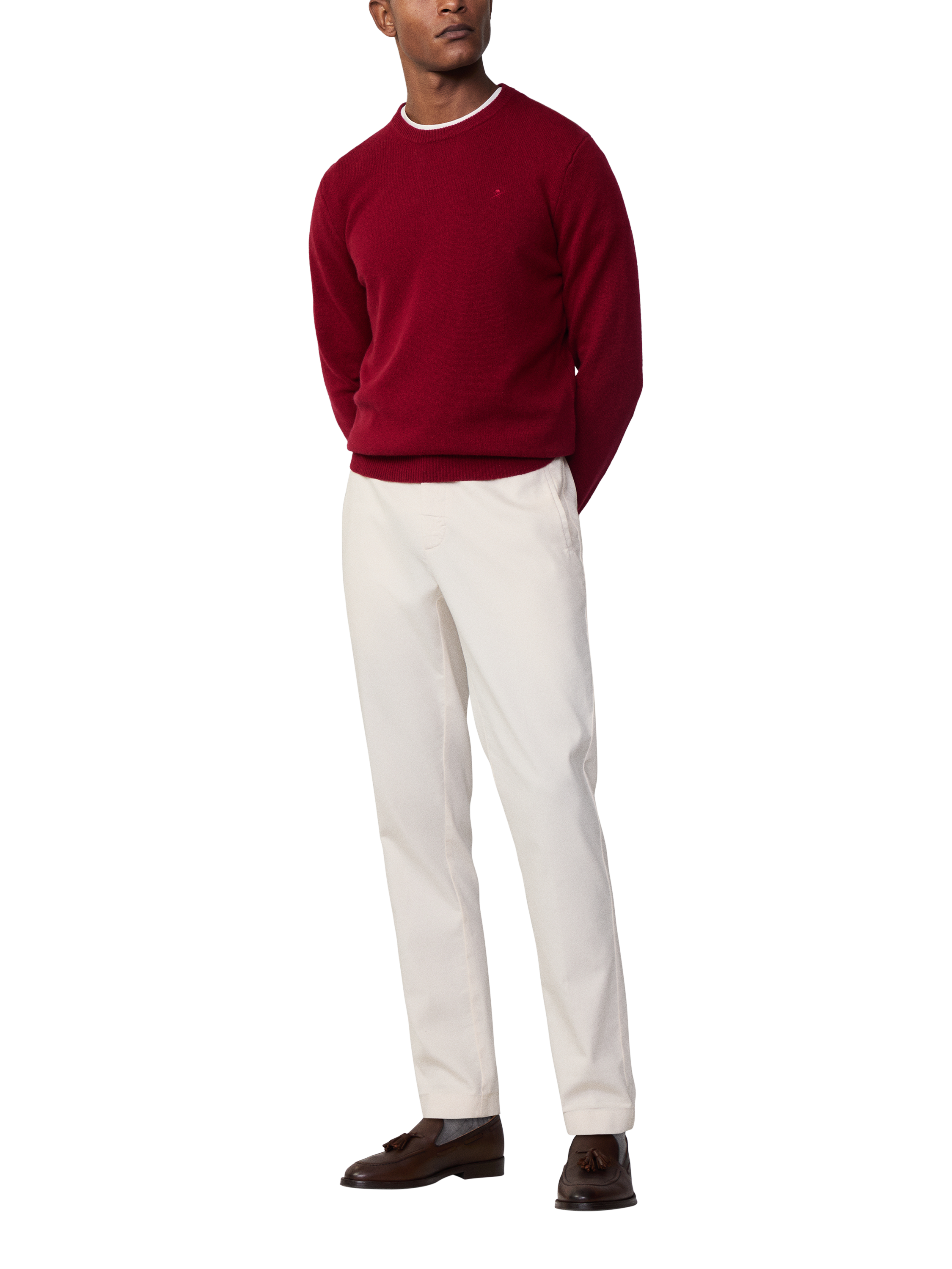 Hackett London Lambswool Crew Jumper, Winter Red