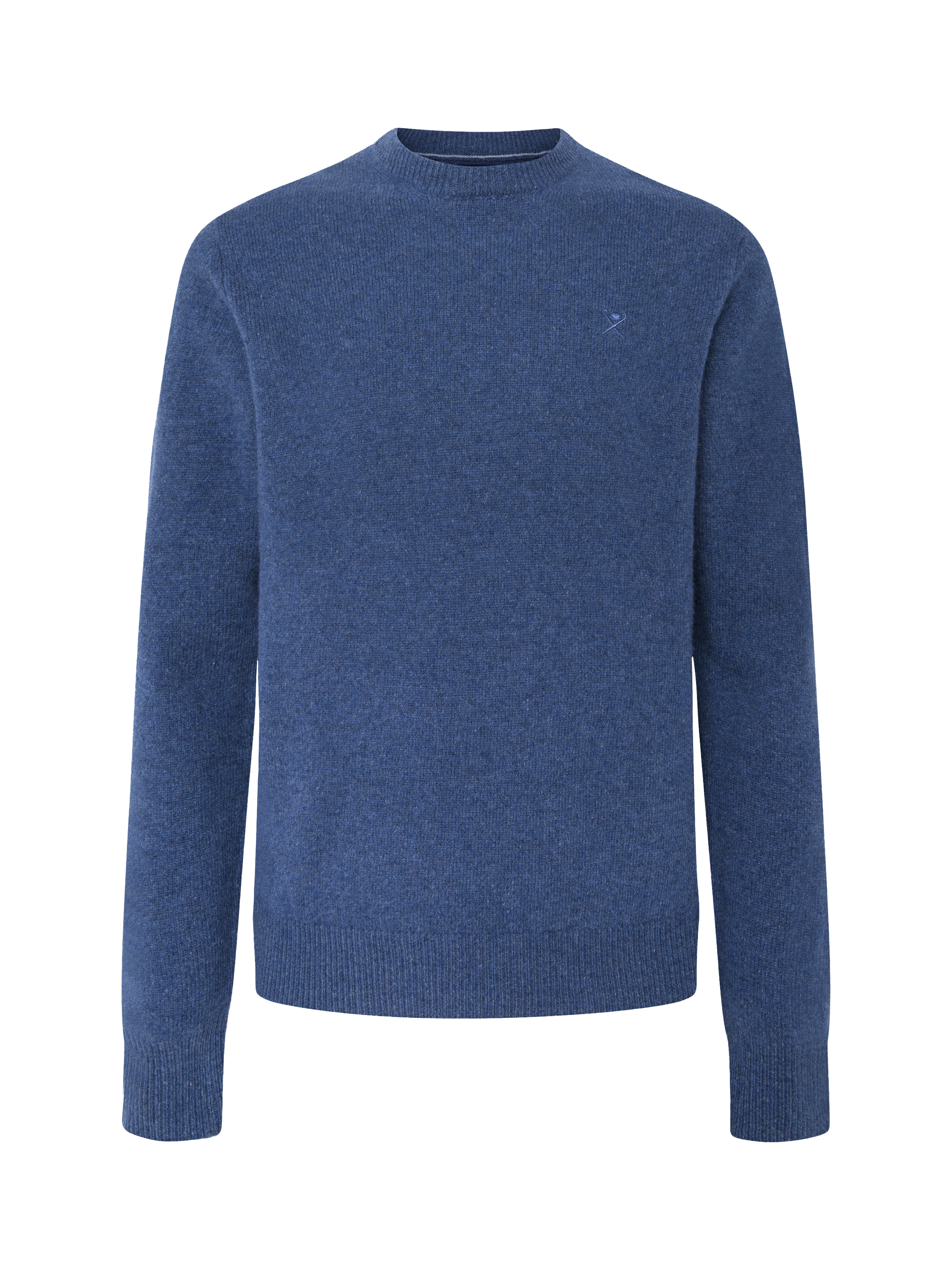 Hackett London Lambswool Crew Jumper, Chambray Blue