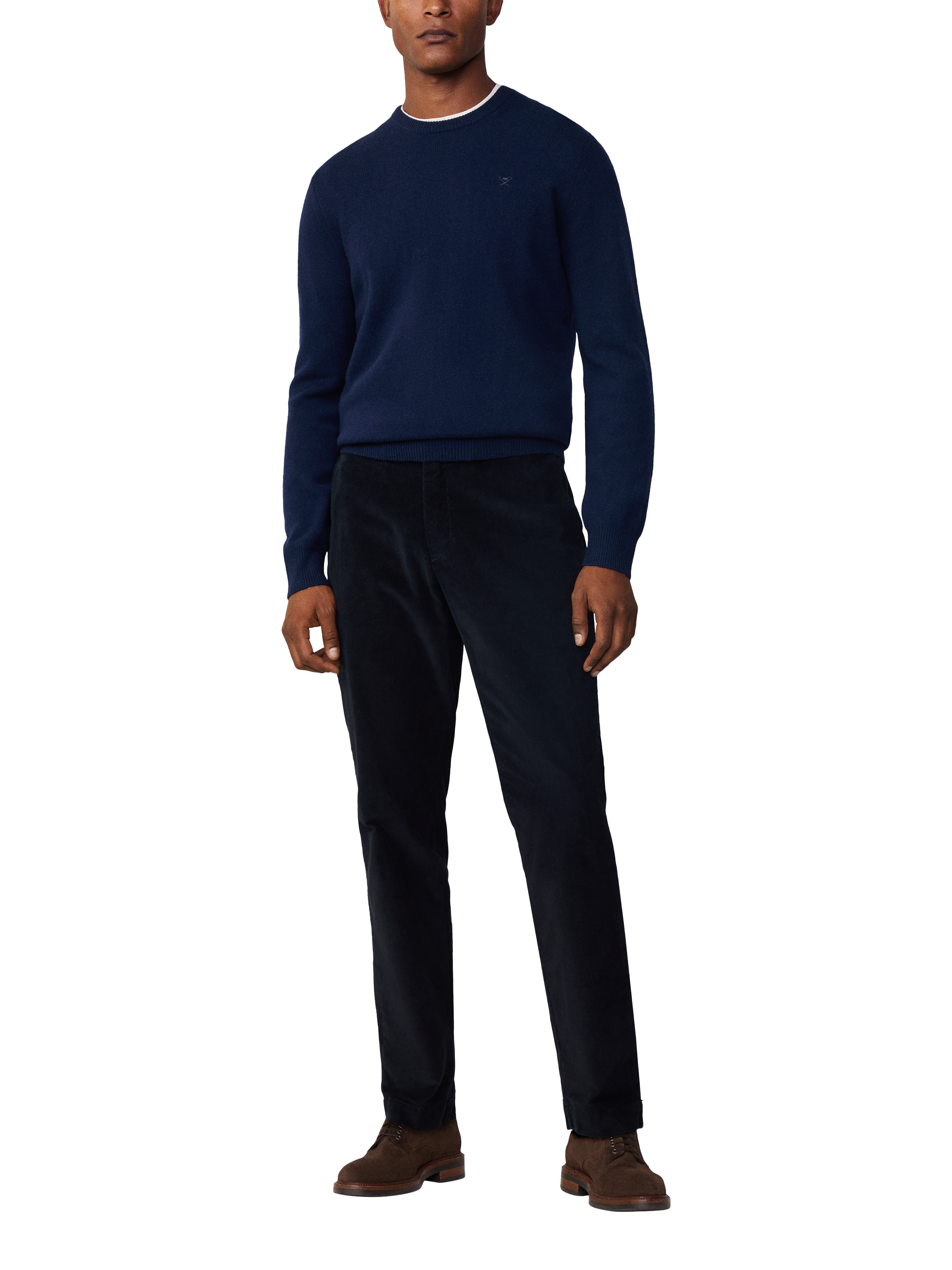 Hackett London Lambswool Crew Jumper, Midnight Blue