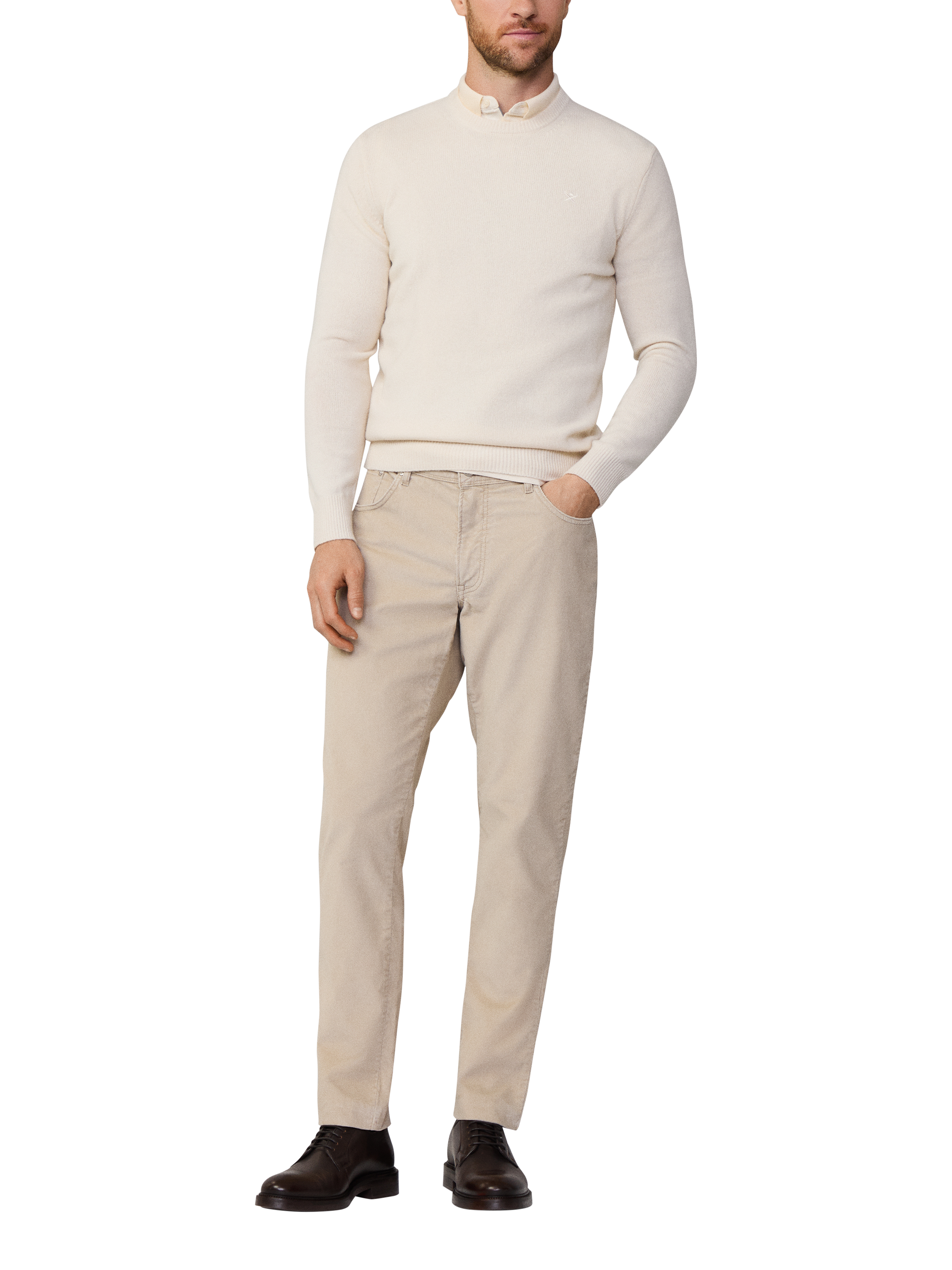 Hackett London Lambswool Crew Jumper, Off White