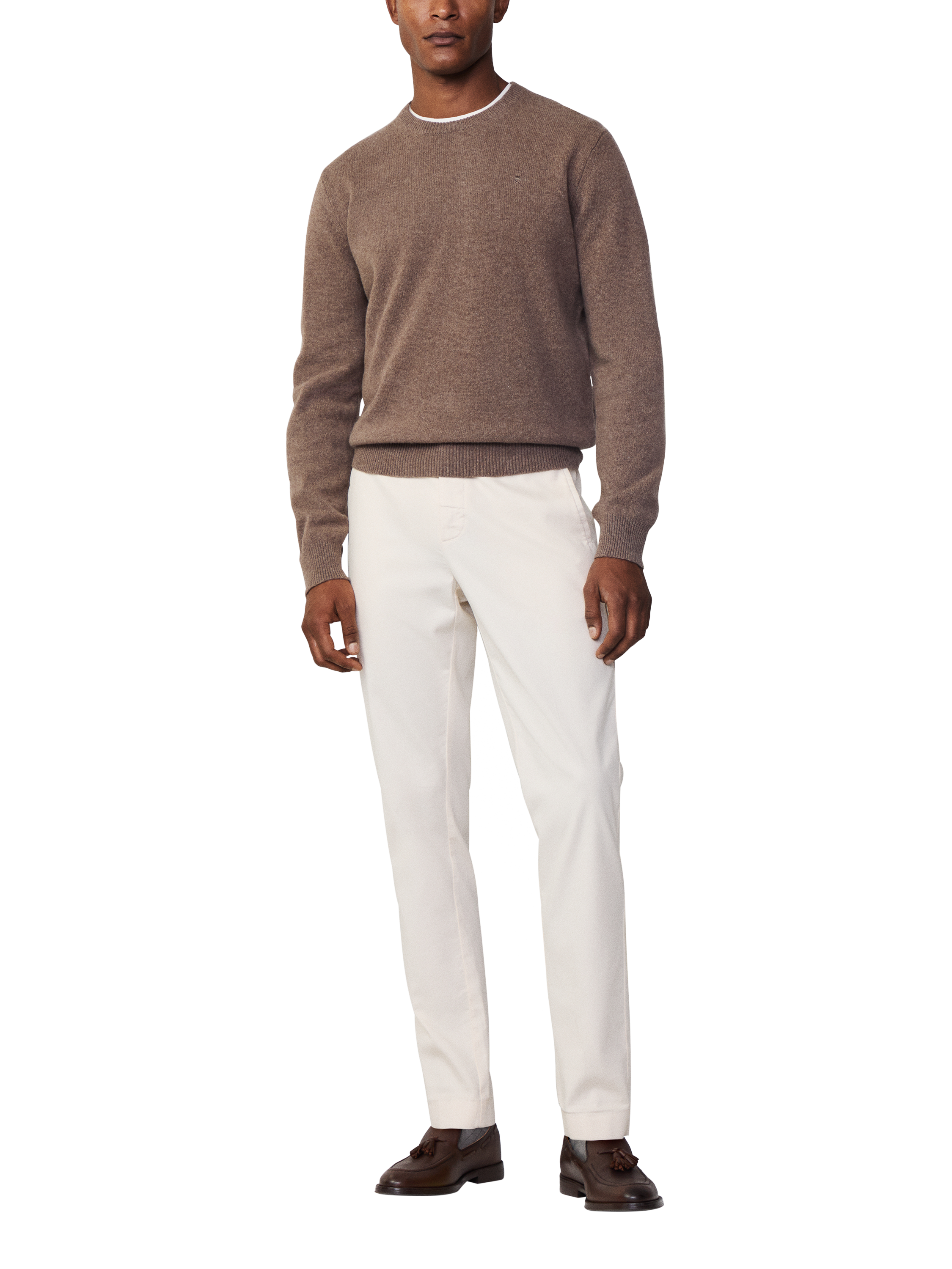 Hackett London Lambswool Crew Jumper, Malt Beige