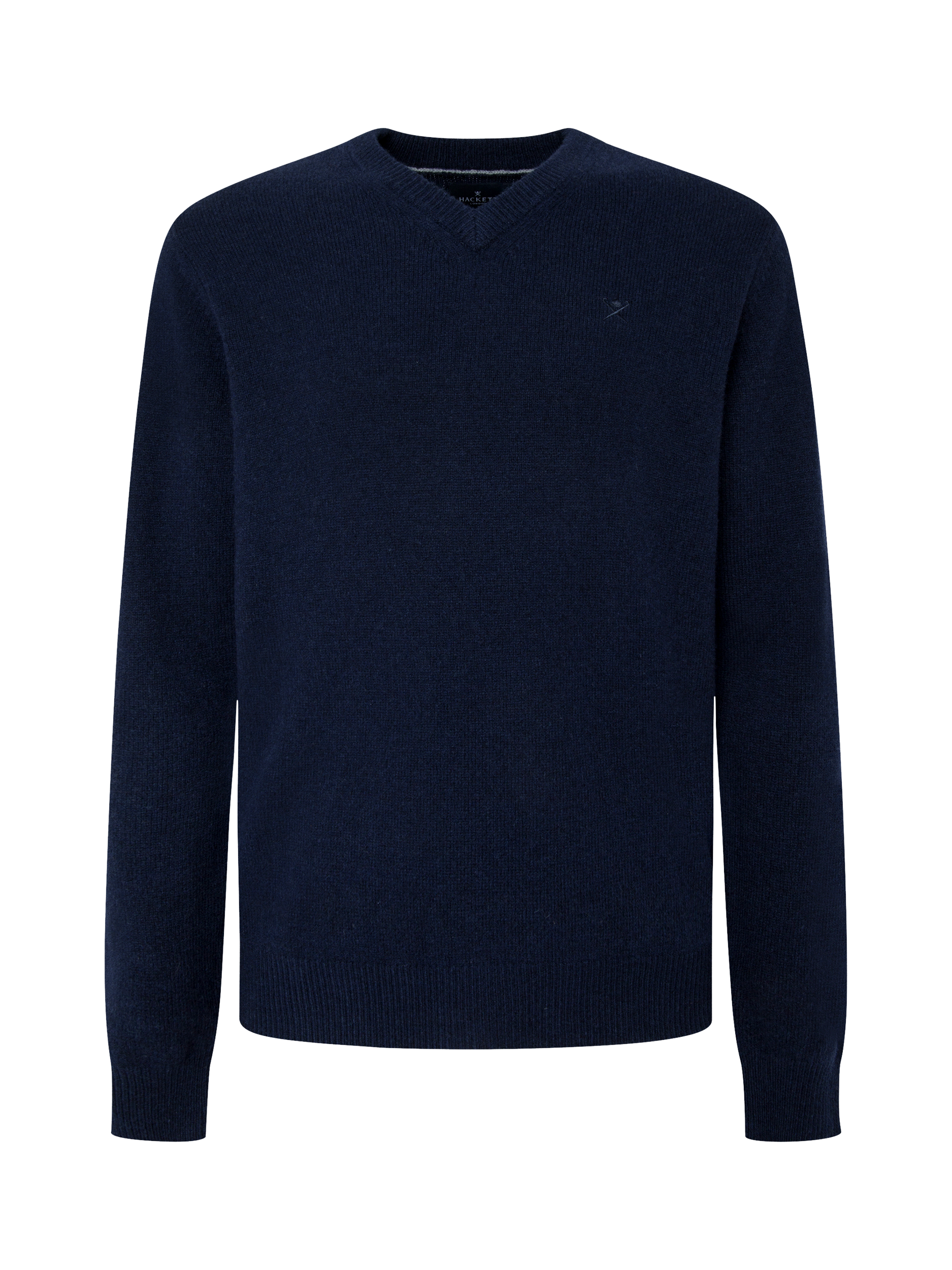 Hackett London Lambswool V-Neck Jumper, Midnight Blue