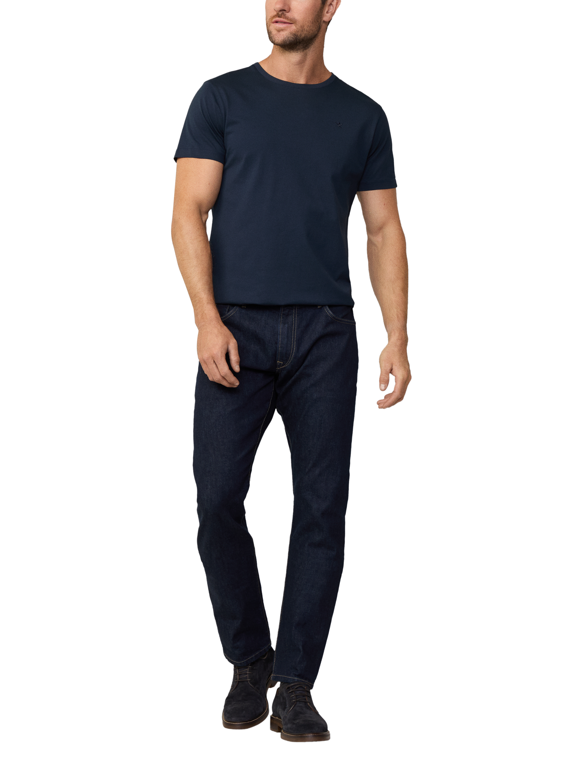 Product image 1 of 7, which shows Hackett London Pima Cotton Classic Fit T-Shirt, Navy, S
