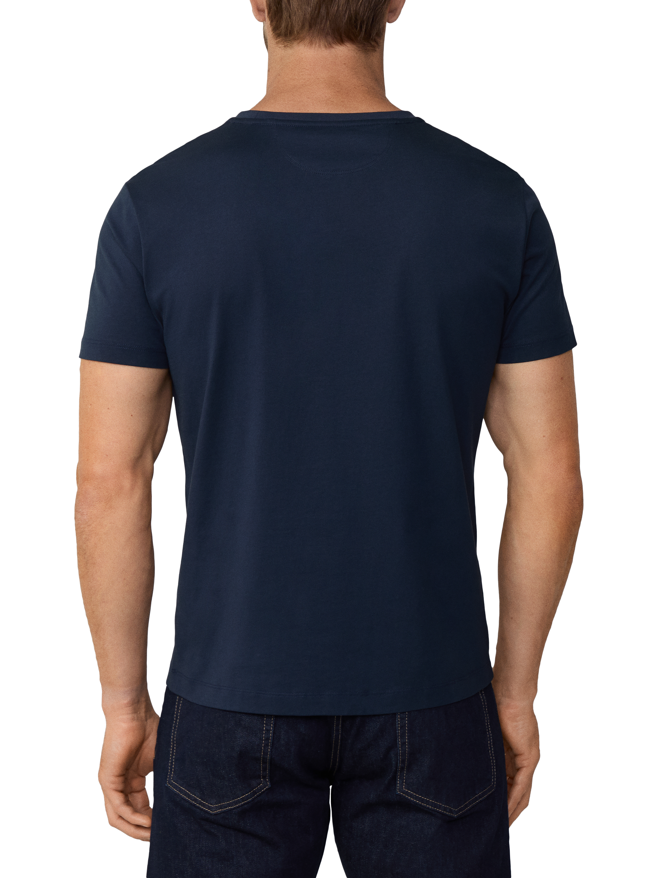 Product image 3 of 7, which shows Hackett London Pima Cotton Classic Fit T-Shirt, Navy, S