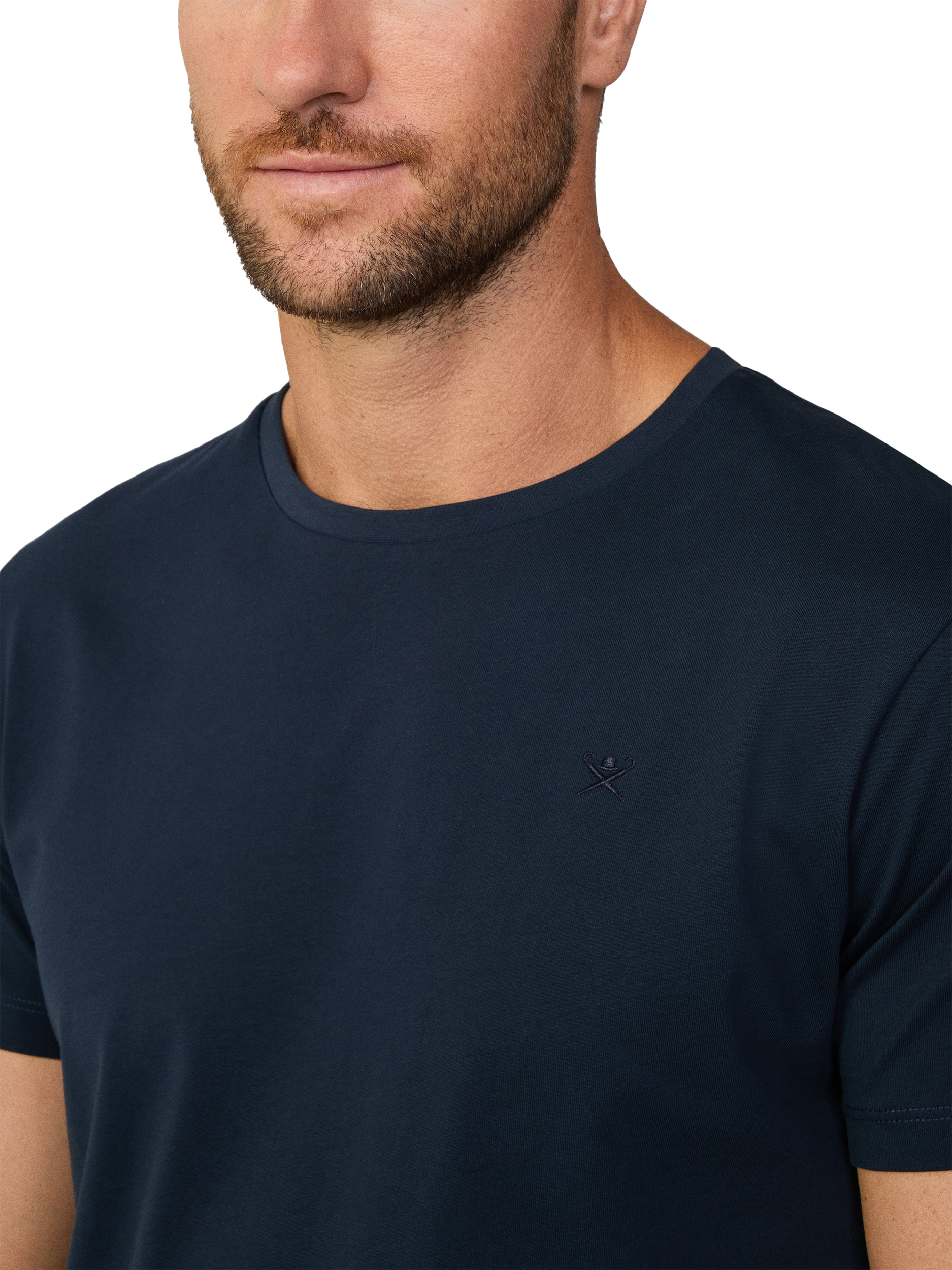 Product image 4 of 7, which shows Hackett London Pima Cotton Classic Fit T-Shirt, Navy, S