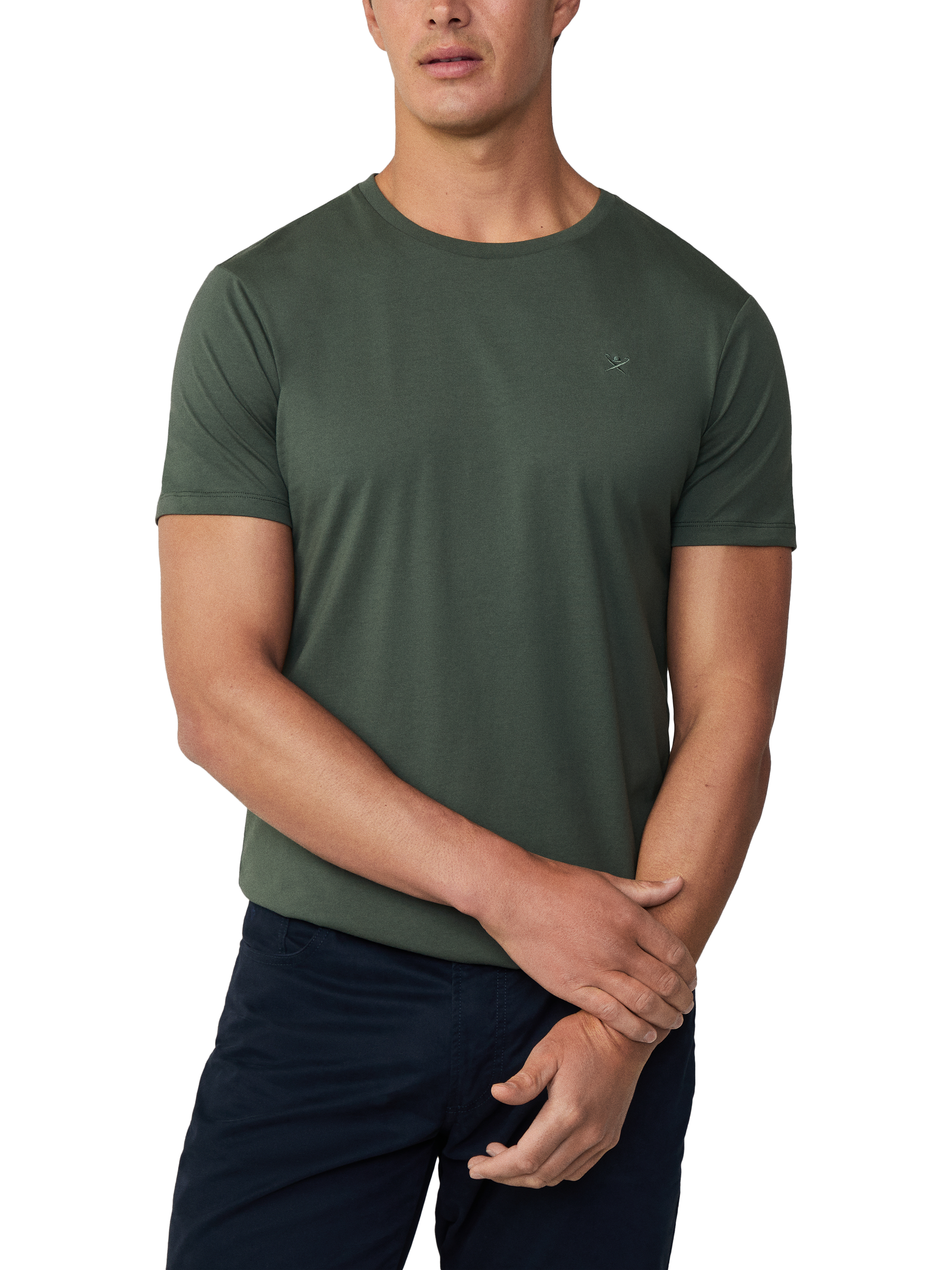 Product image 2 of 6, which shows Hackett London Pima Cotton Classic Fit T-Shirt, Regent Green, S