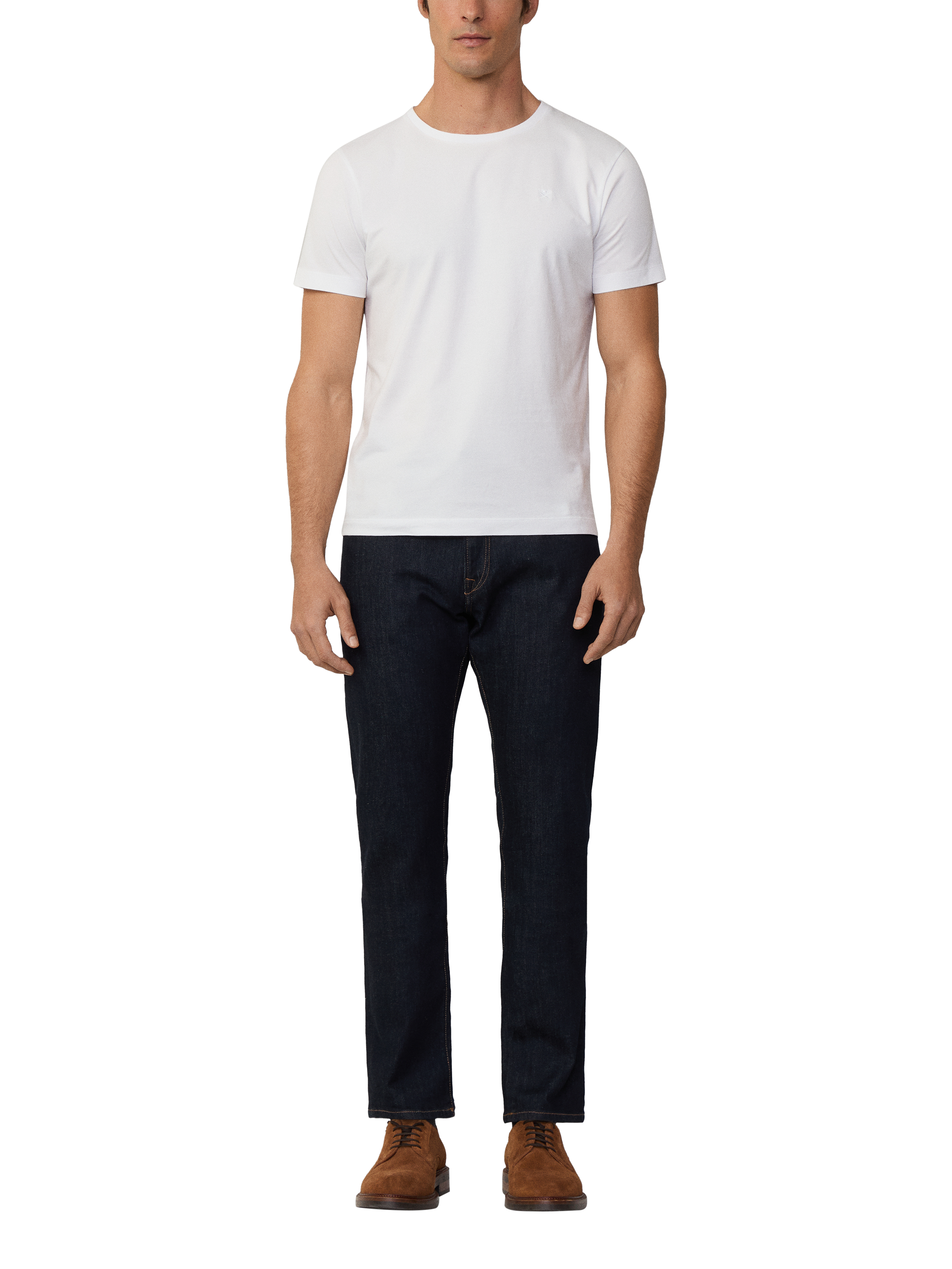 Product image 1 of 6, which shows Hackett London Pima Cotton Classic Fit T-Shirt, White, XS