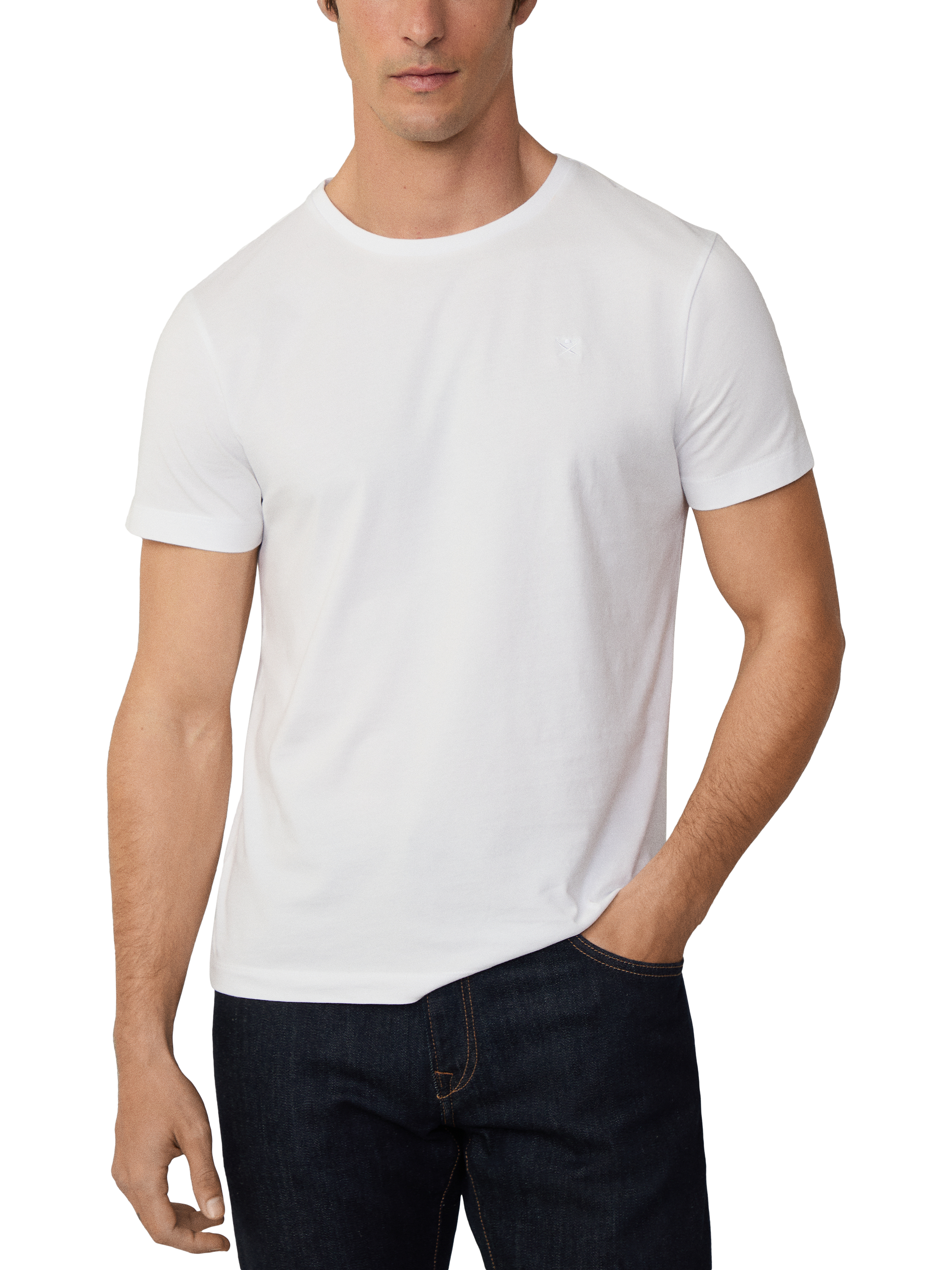 Product image 2 of 6, which shows Hackett London Pima Cotton Classic Fit T-Shirt, White, XS