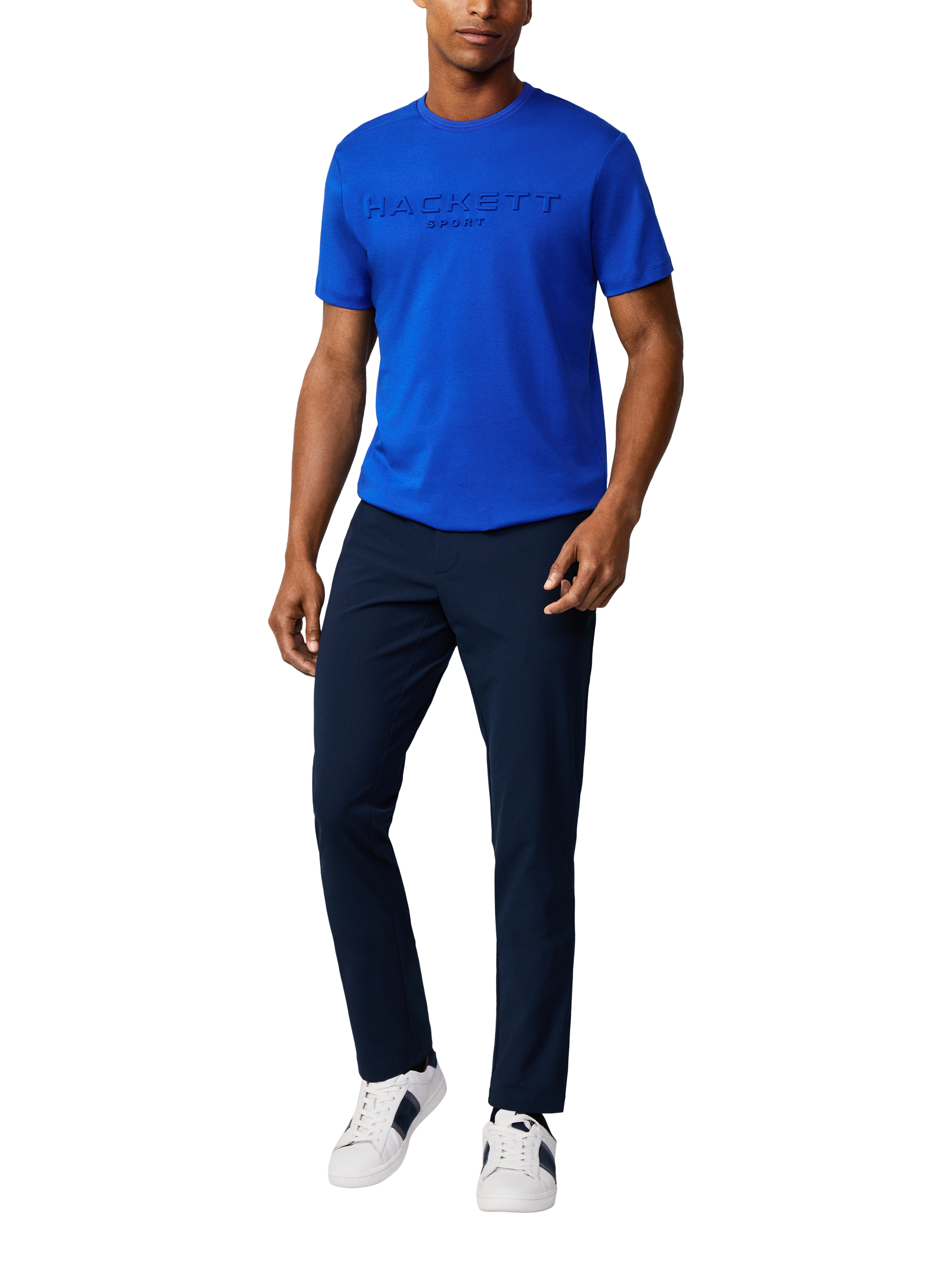 Hackett Sport Interlock Cotton T-Shirt, Cobalt
