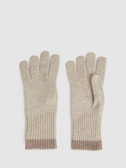Reiss Florise Wool Blend Gloves, Taupe