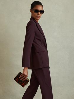 Reiss Petite Gabi Tailored Single Breasted Suit Blazer, Berry