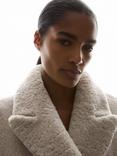 Reiss Jett Sheepskin Shearling Coat, Neutral