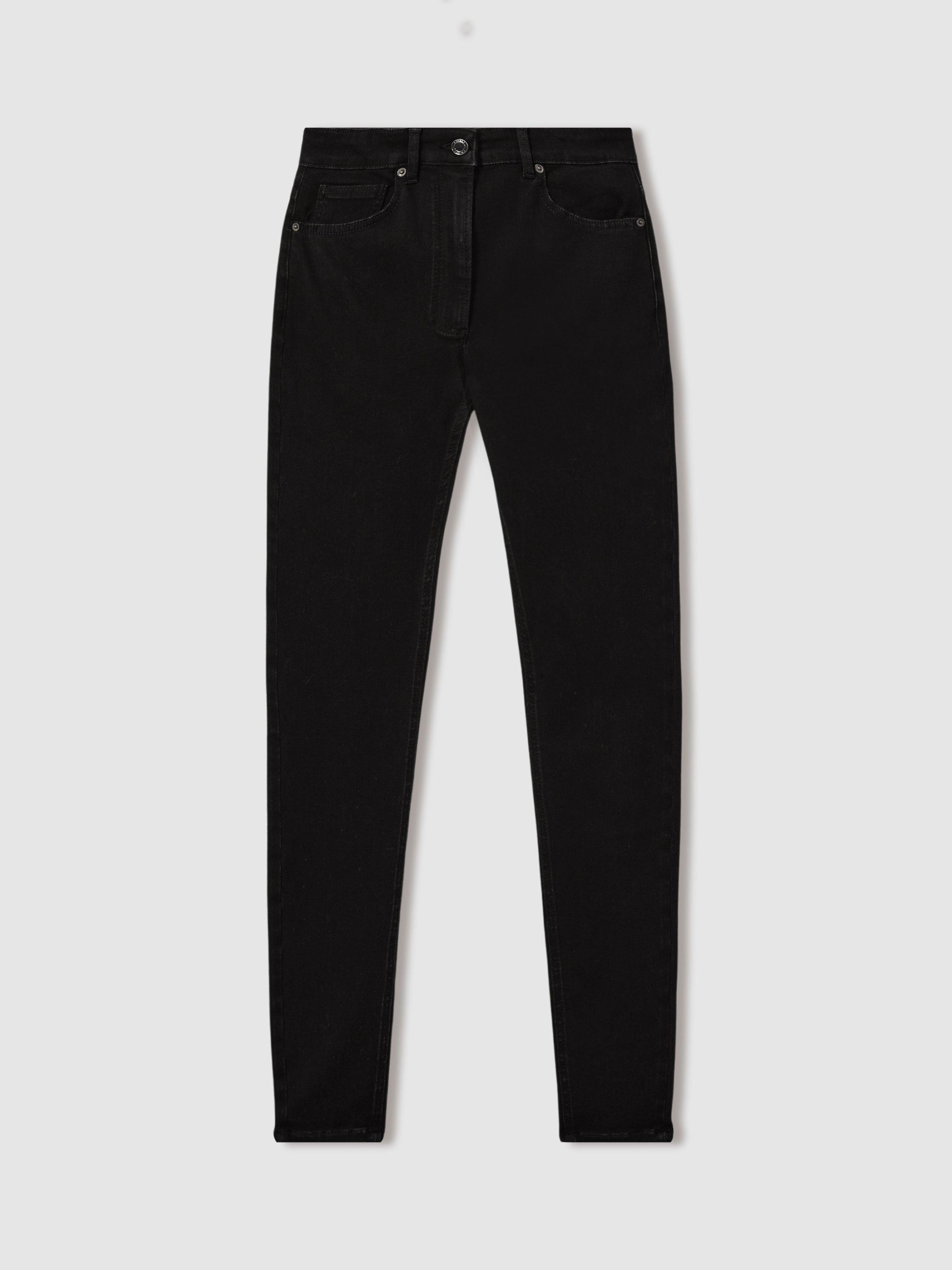Product image 5 of 5, which shows Reiss Hattie High Rise Skinny Jeans, Black, 25R